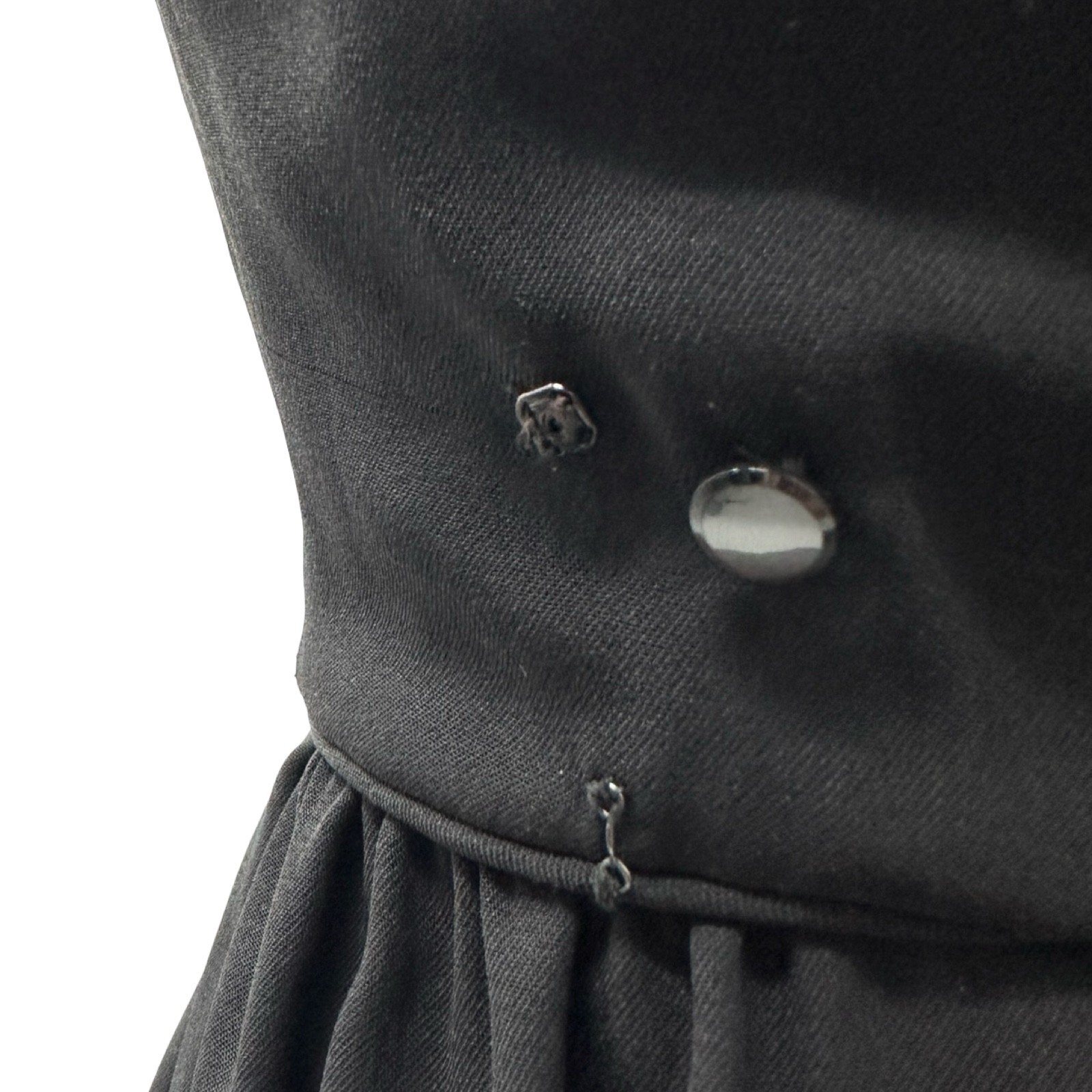 Vintage 1960s Black Fit & Flare Sleeveless Dress ILGWU Union Made Classic Midi