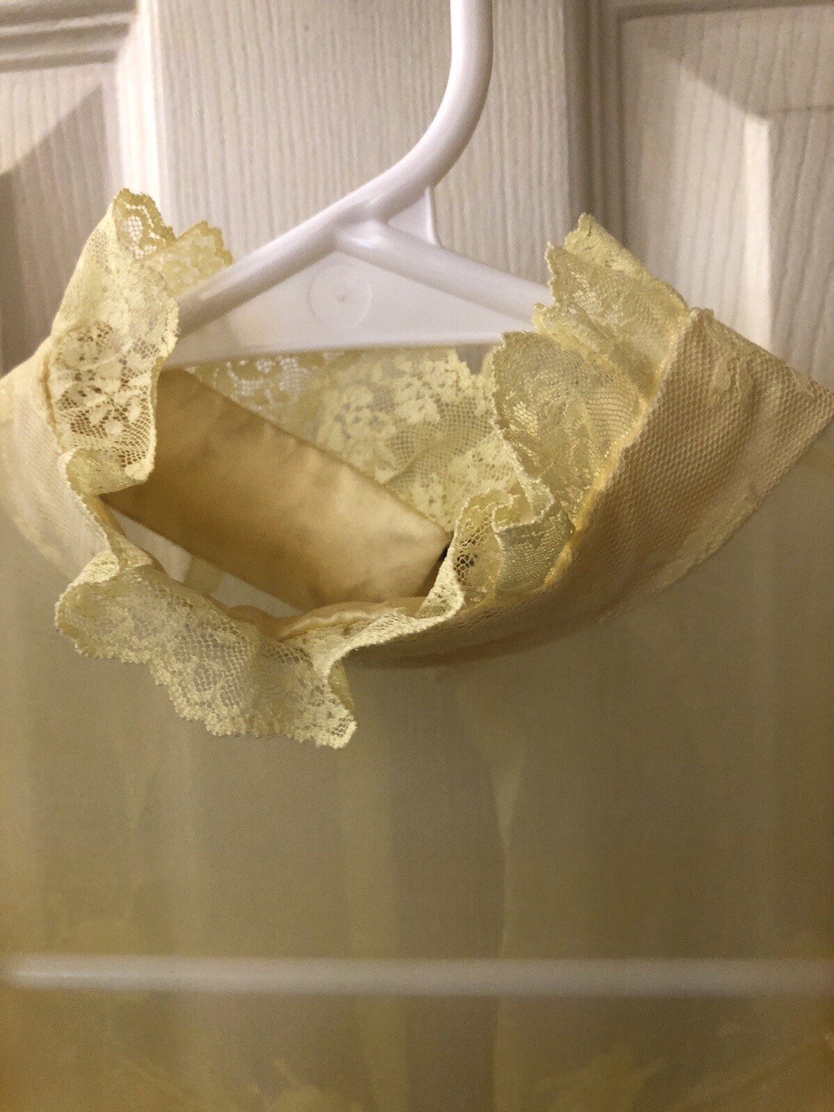 Vintage yellow handmade bridesmaid prom dress chiffon satin SEE description