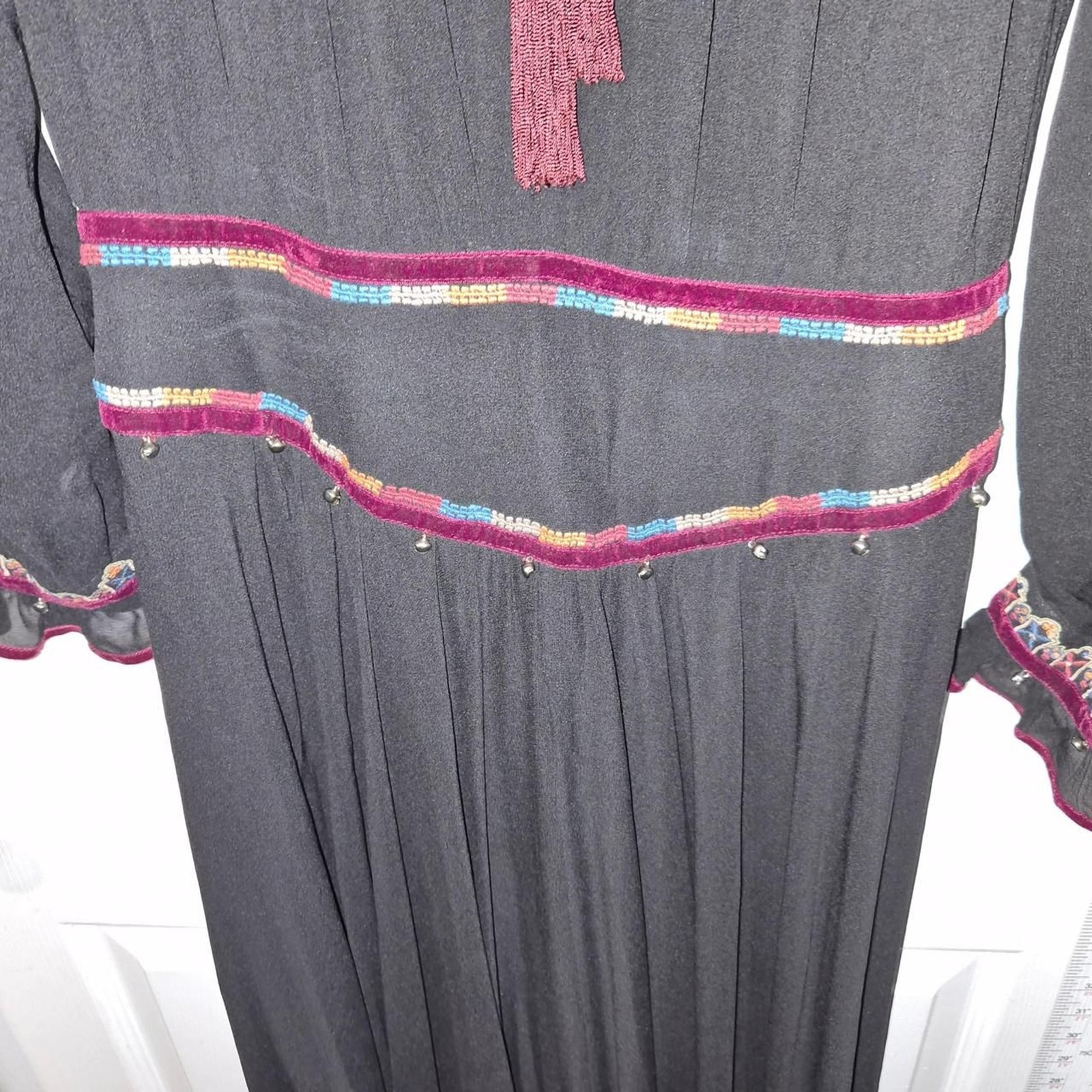 Talitha Black Embellished Bohemian Maxi Dress XS