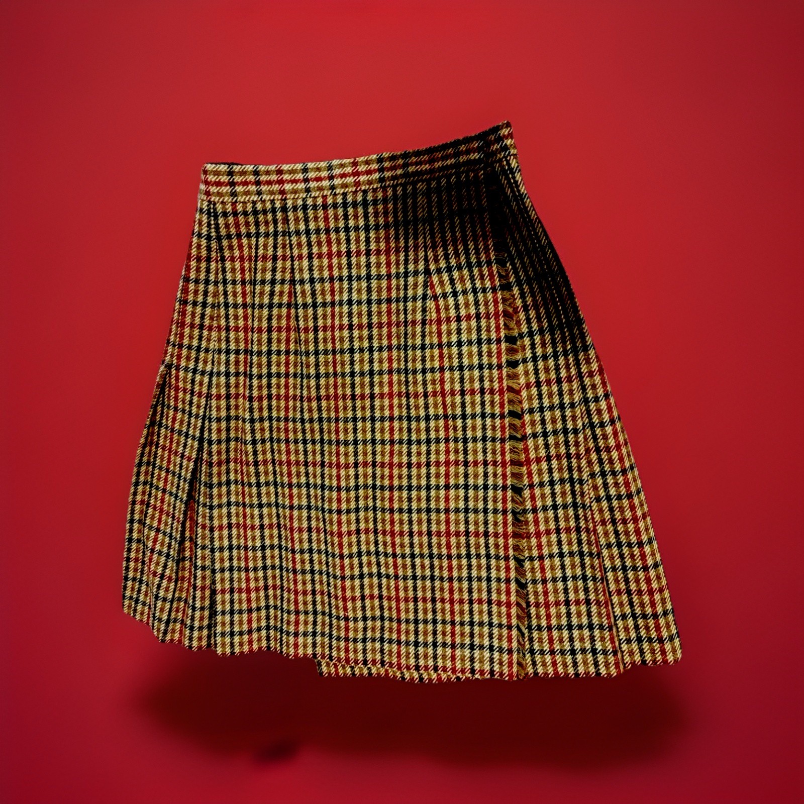 Vintage Austin Reed 100% Lambswool Pleaded Wrap Skirt Women’s ￼ Size 6 ￼