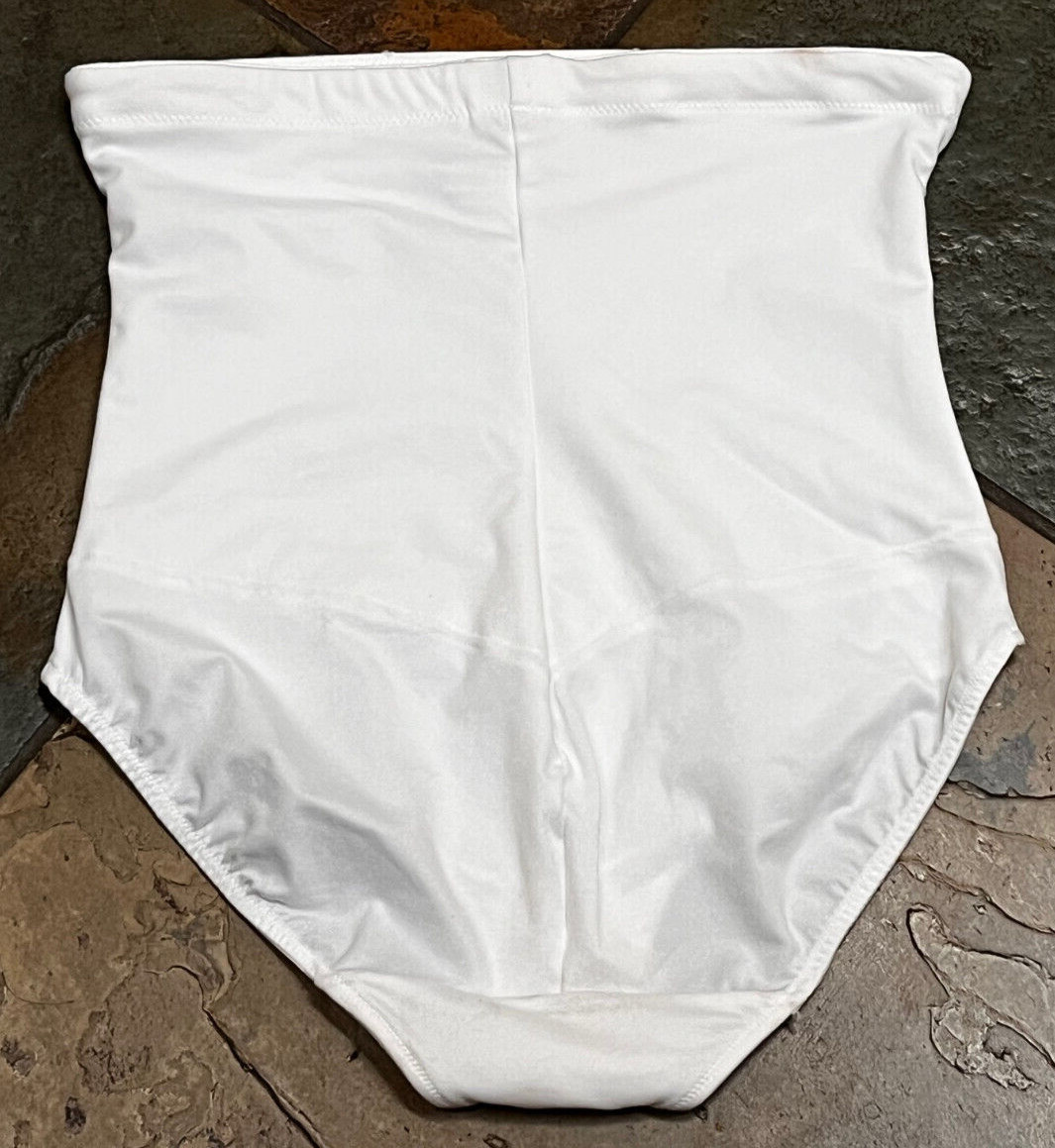 824 Maidenform Large WHITE Firm Control Hi Waist Shaper Brief Panty #1854