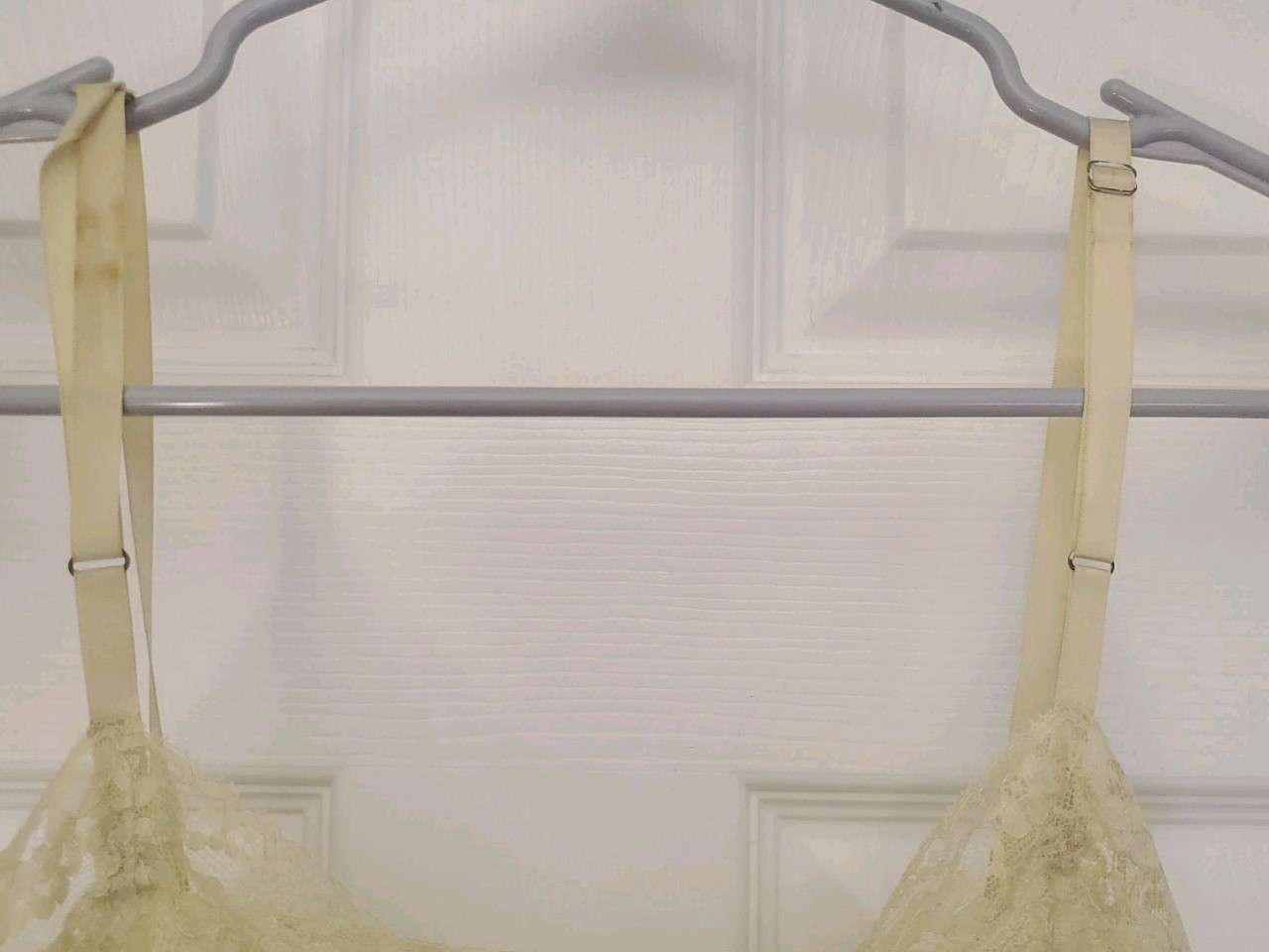 Antique Mint Green Lace Floral Slip Dress Untagged Waist 38&Prime; Length 44&Prime;