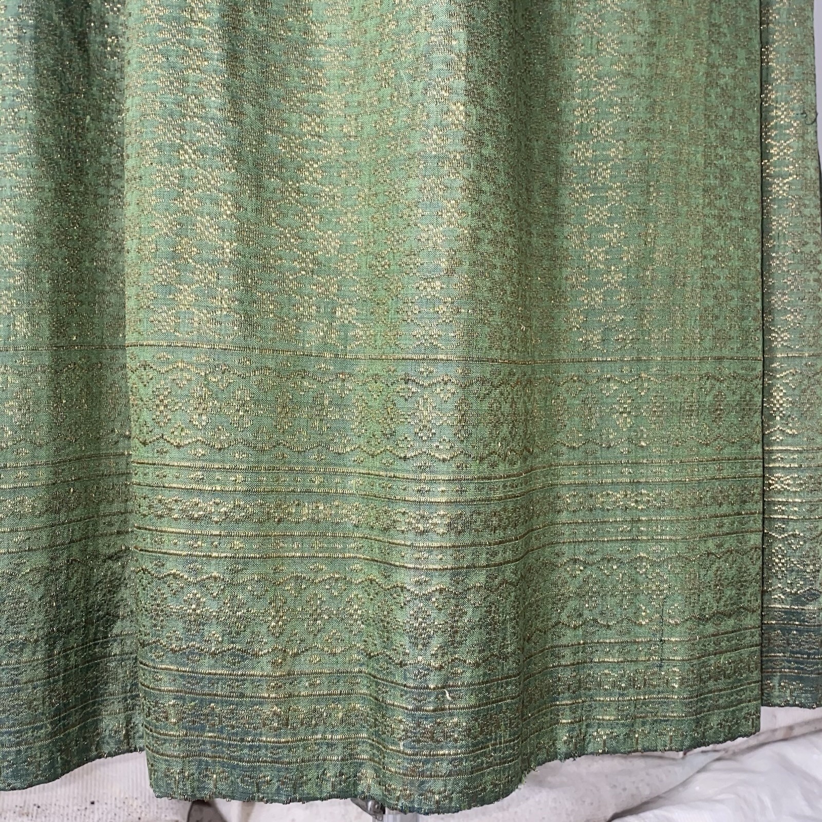 40s 50s Couture/Custom Made Gold Lamé Cocktail Dress Boning Old Hollywood XS