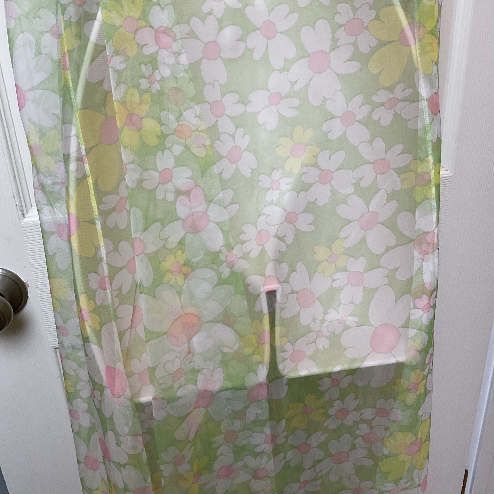 Vintage Van Roalte Hostess Dress Coverup Sheer Daisy Groovy Mod Size Small Rare