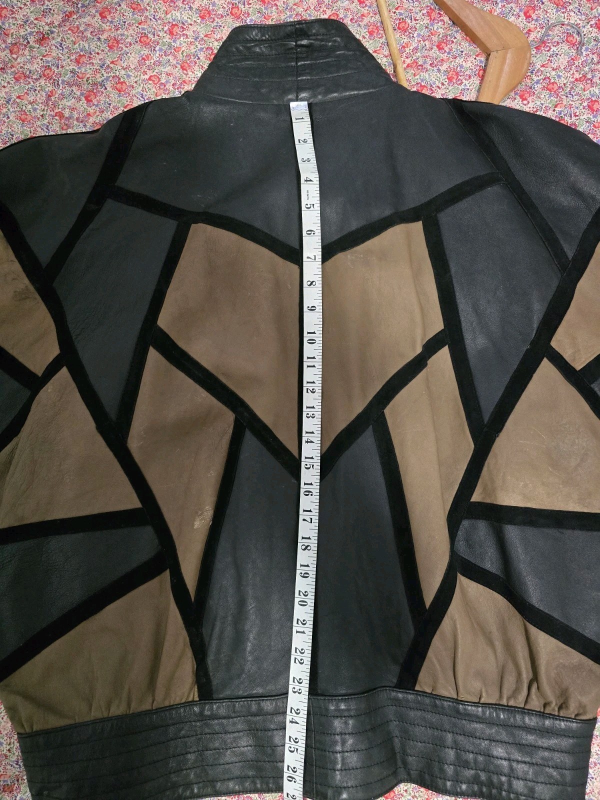 Rare Vintage Yves Saint Laurent Patchwork Leather Batwing Jacket 80s YSL Paris