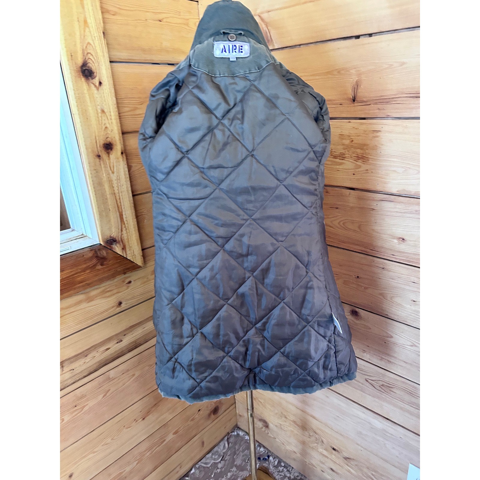 Vintage Tactical Trench Coat Womens Medium Green Buckle Utility Cargo Archive