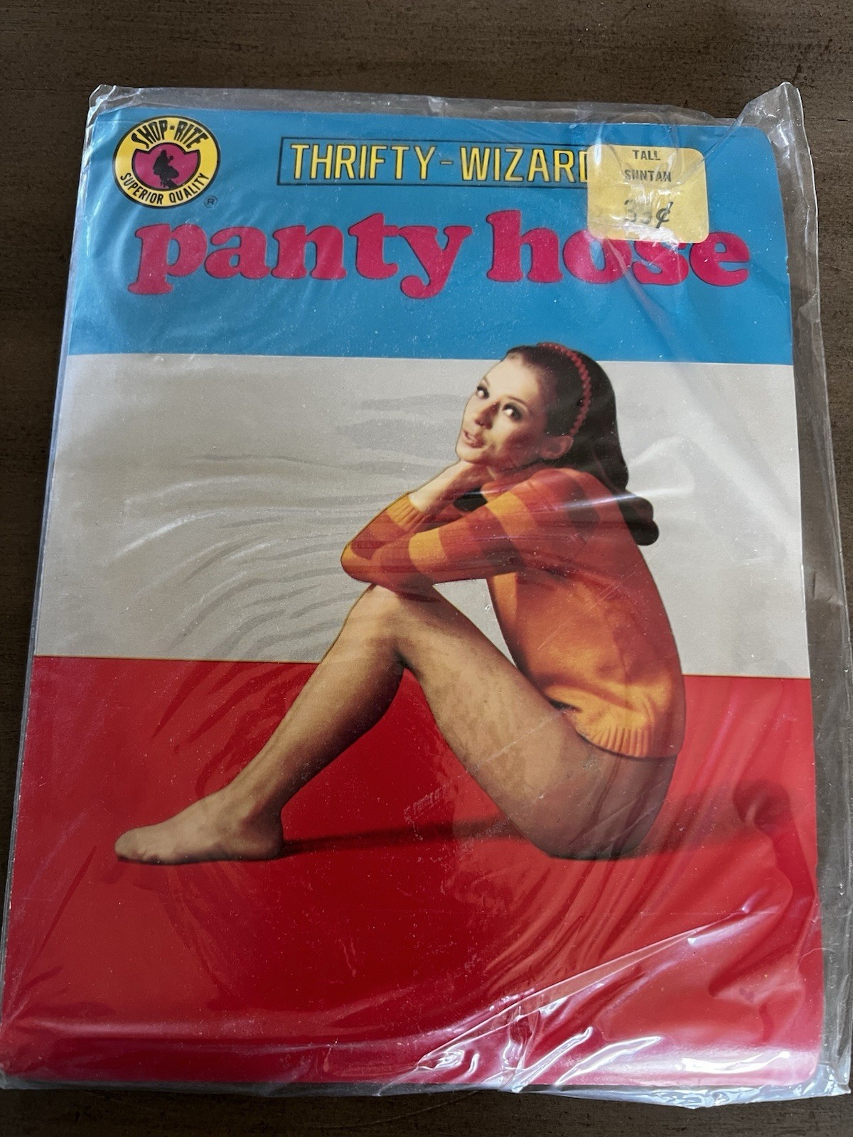 Vintage Panty Hose Shop-Rite Tall Suntan Thrifty Wizard 1970’s NOS