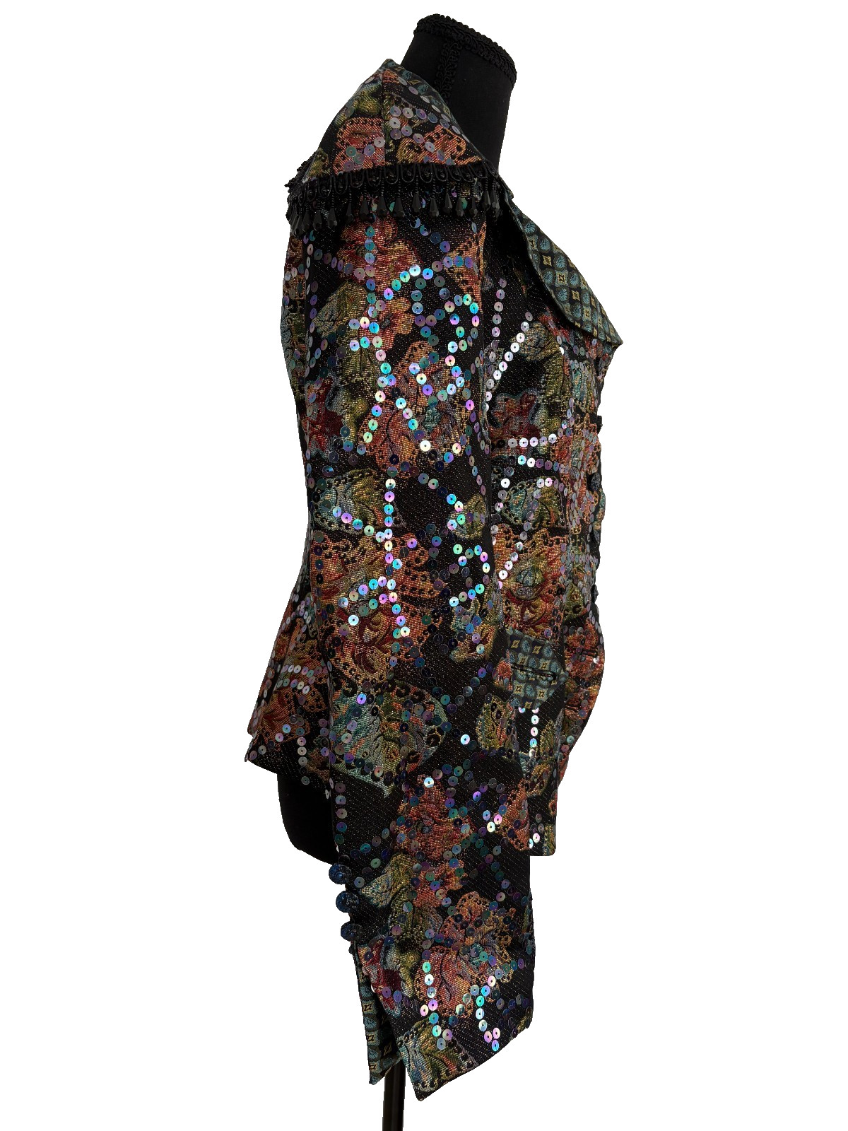 Rare VTG 1990s Christian Lacroix Paris Embellished Couture Jacket FR 42