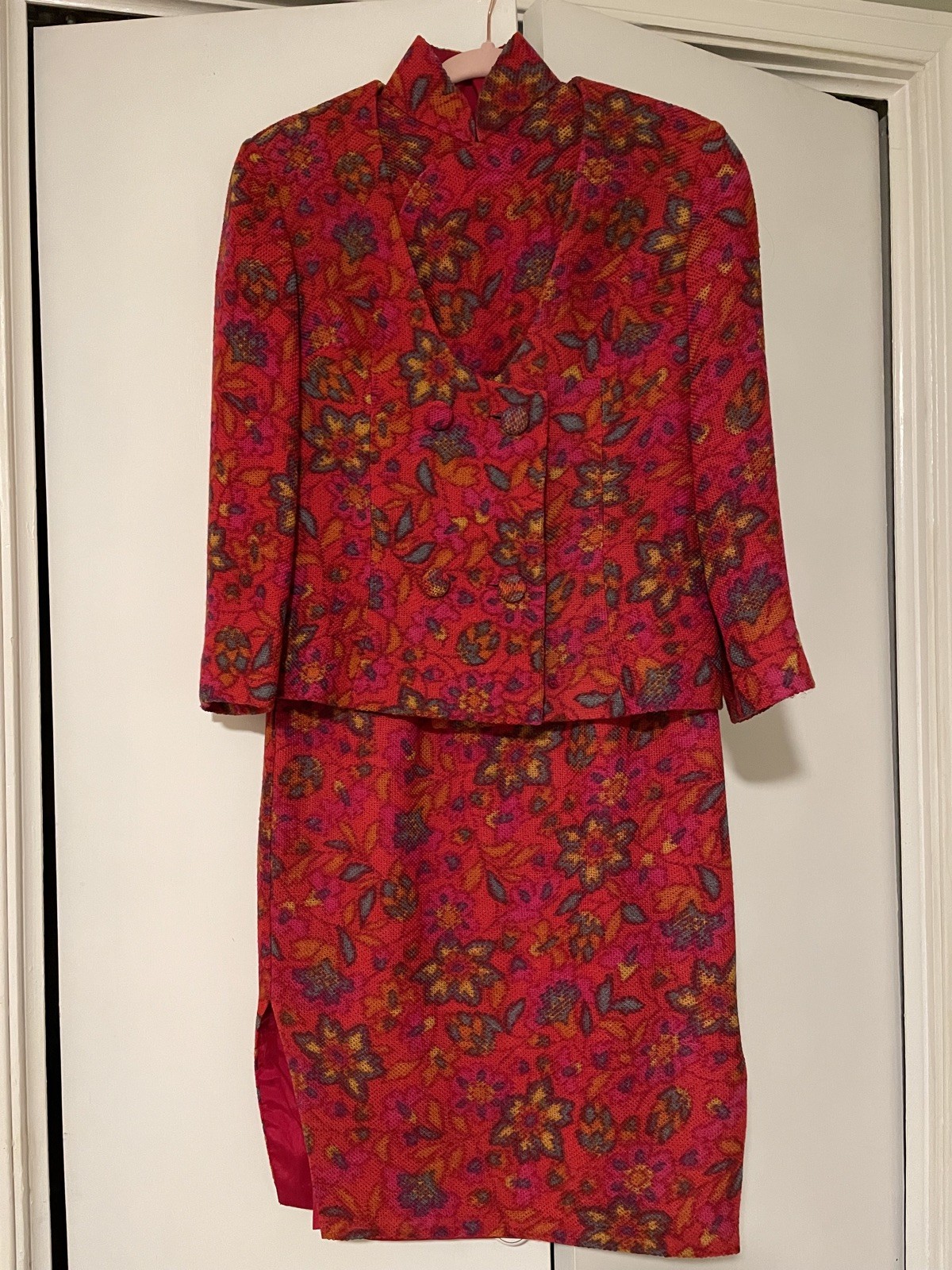 1960s Vintage Cheongsam Qipao and Matching Jacket pink