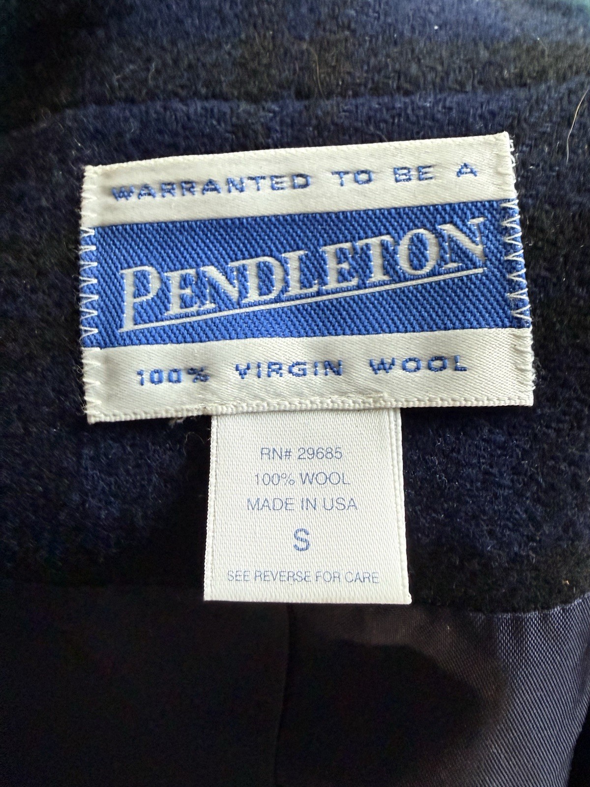 Vtg Pendleton 100% Virgin Wool Bomber Jacket 70s/80s Plaid Small Shoulder Pads!