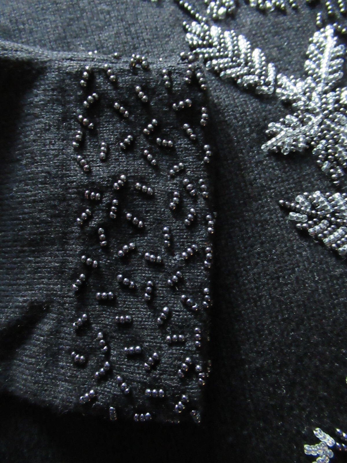 Talbots Silk/Cashmere Blend Black Beaded Gorgeous Vintage Sweater Cardigan M