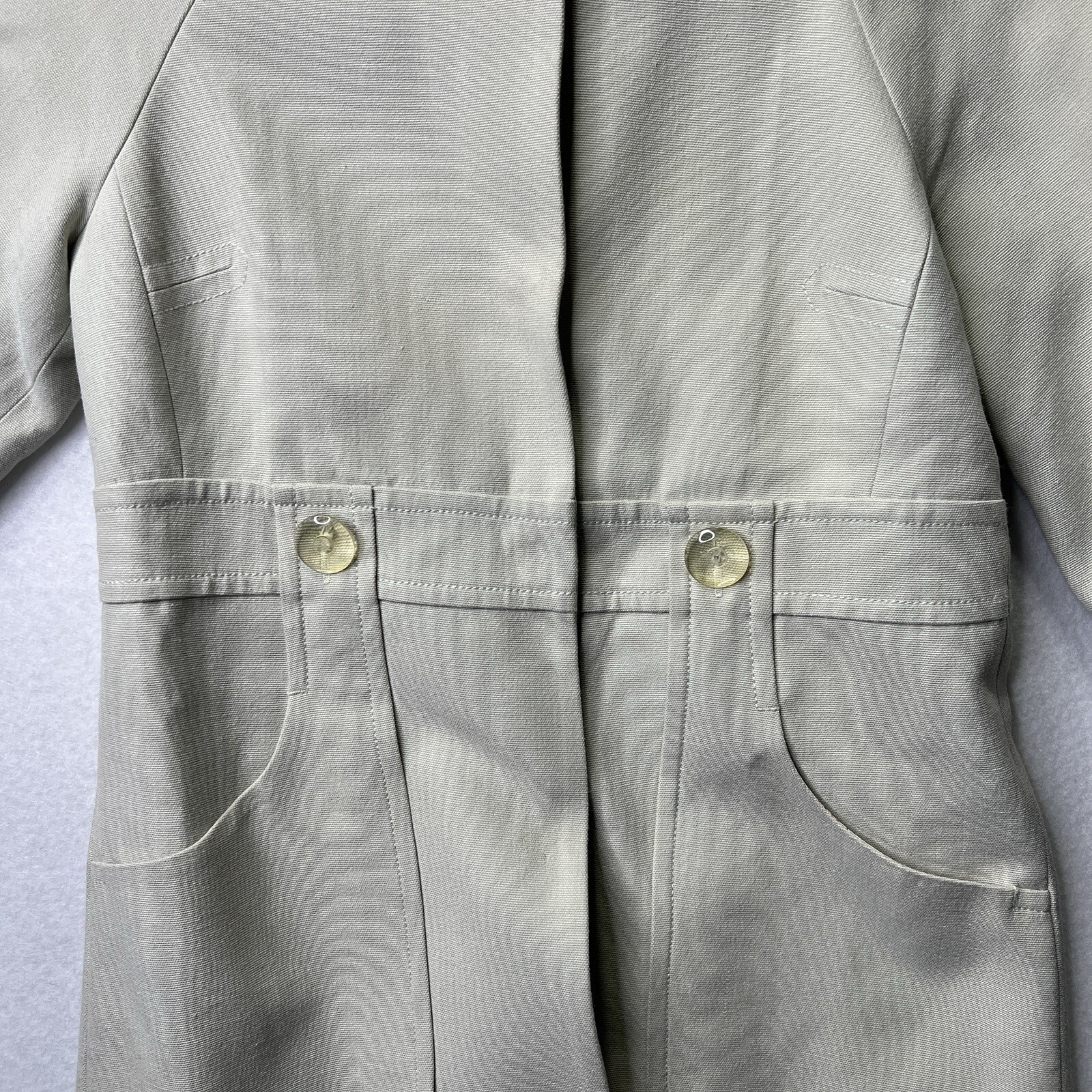 Original Penguin Silk Wool Cotton Zip Coat Jacket Cream Floral Lined Sz 4 Prep