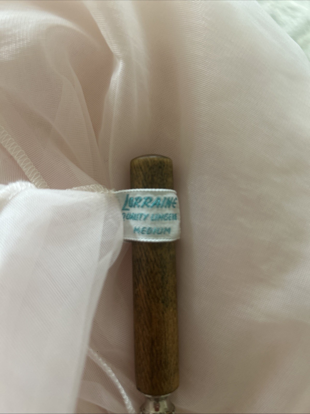 Vintage 1970’s Lorraine Quality Lingerie Sheer Pink Negligee Robe Size Medium