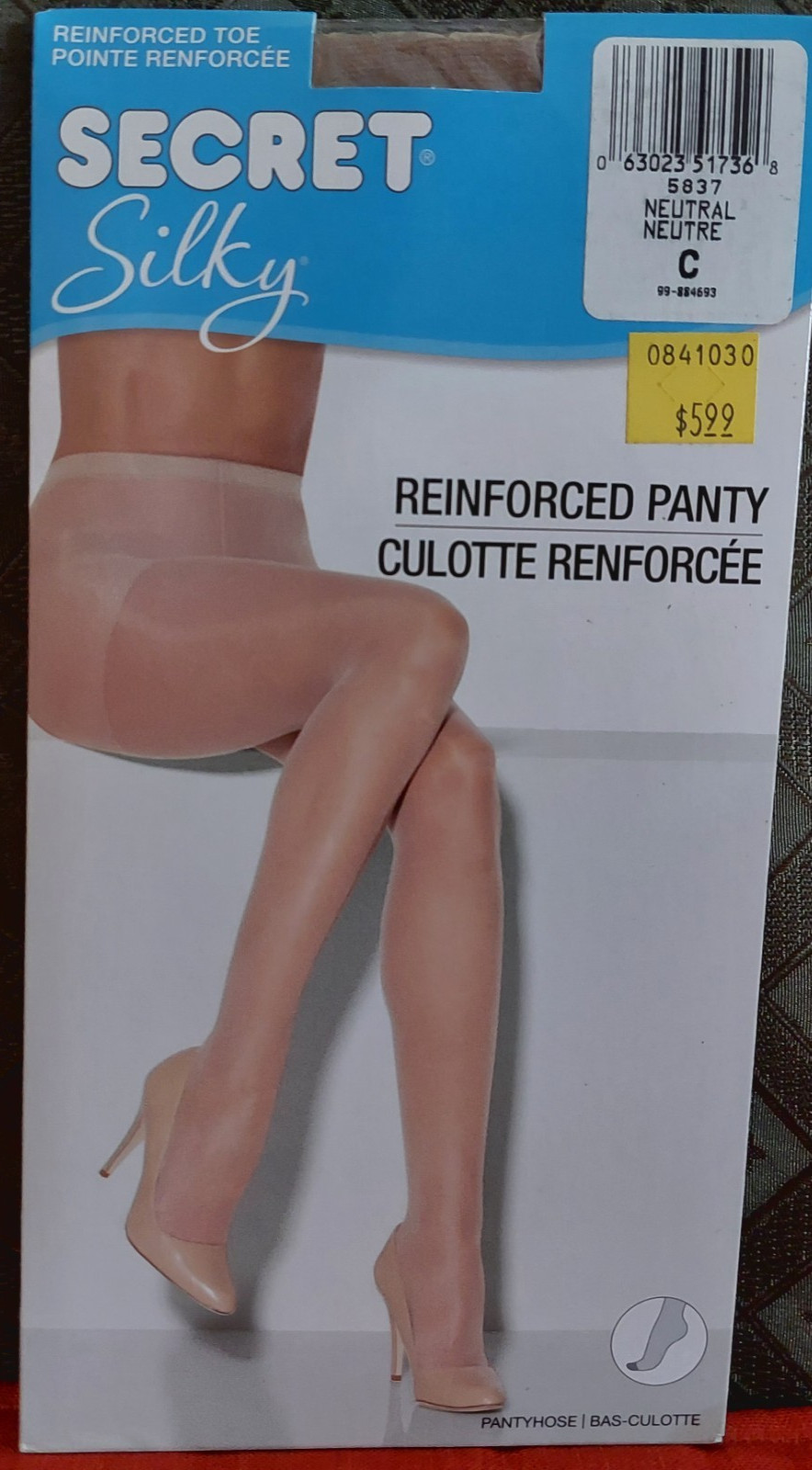 Vintage Pantyhose Secret Silky Reinforced Panty Color Neutral Size C BFRIP2