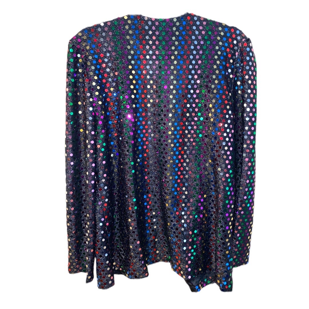 Another Thyme Vintage Rainbow Holiday Sequin Sparkle Blazer Jacket size small
