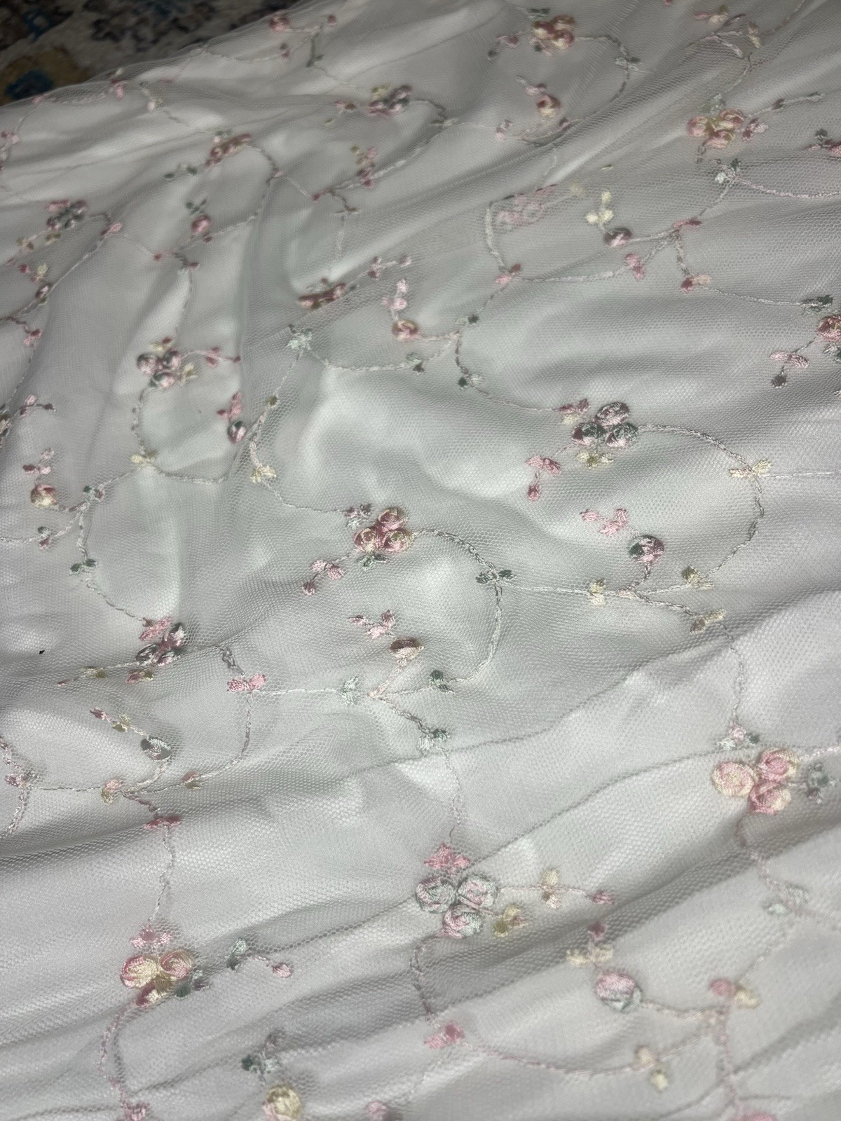 Vintage April Cornell Embroidered Romantic Long Dress Rare Size M Boho Cottage