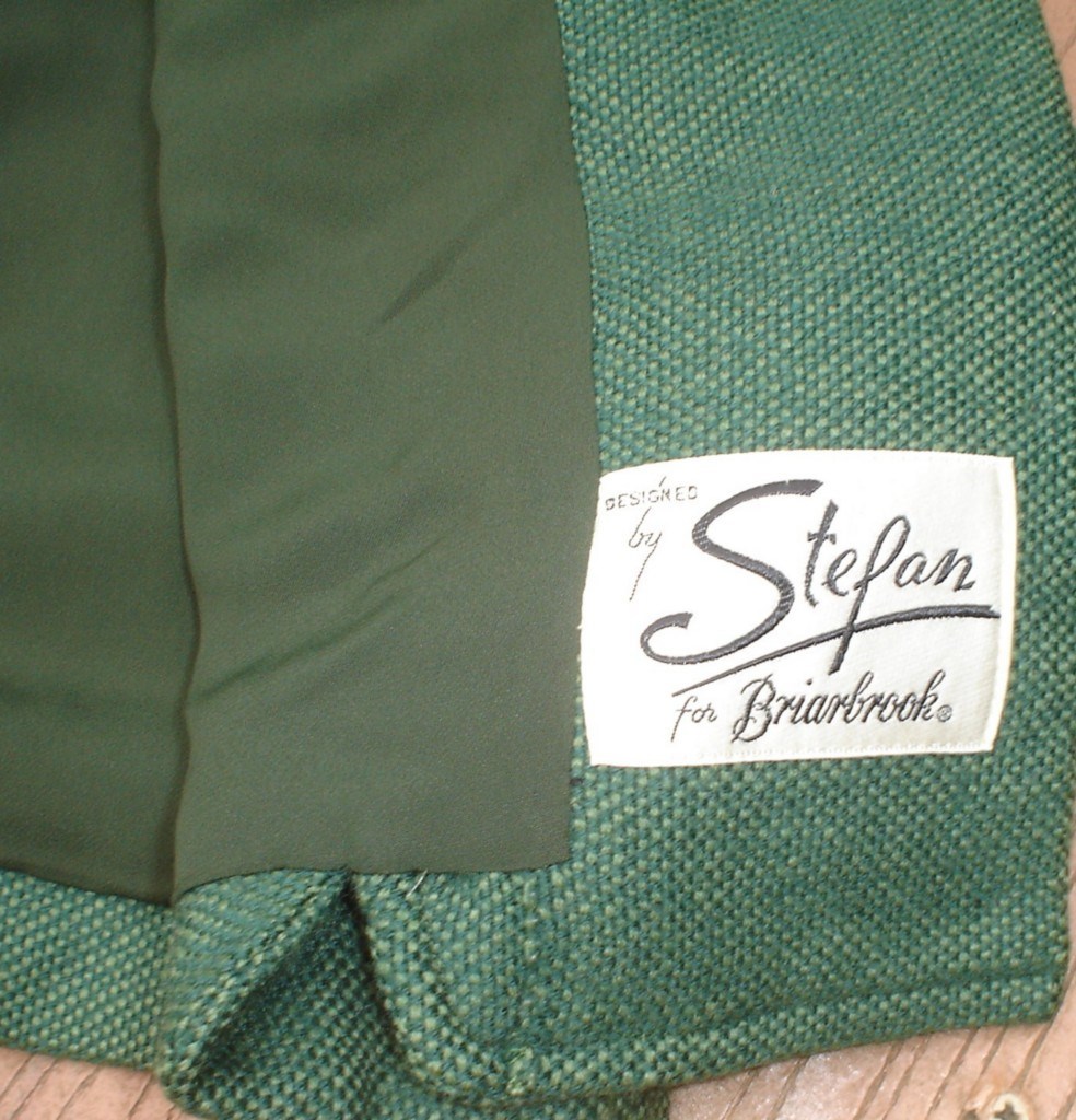 1950&rsquo;s Stefan for Briarbrook Green Tweed Cropped Jacket M Bust 38&Prime;