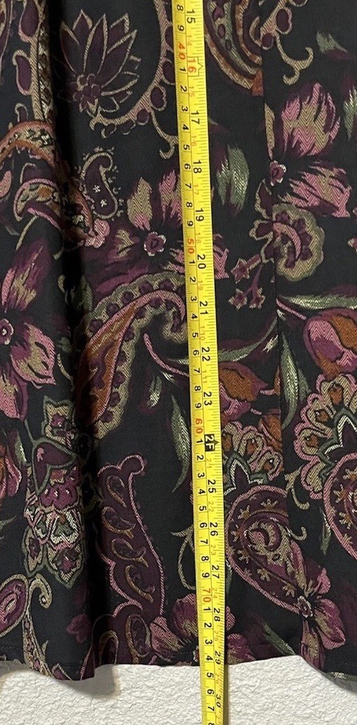 Vintage Bedford Fair Button Up Blazer Floral Zip Skirt Set Paisley Midi Sz 12