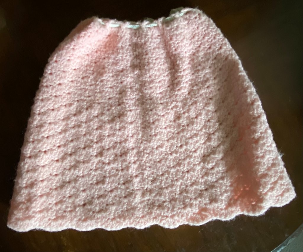 Handmade Vintage Crochet Pink Skirt & Vest