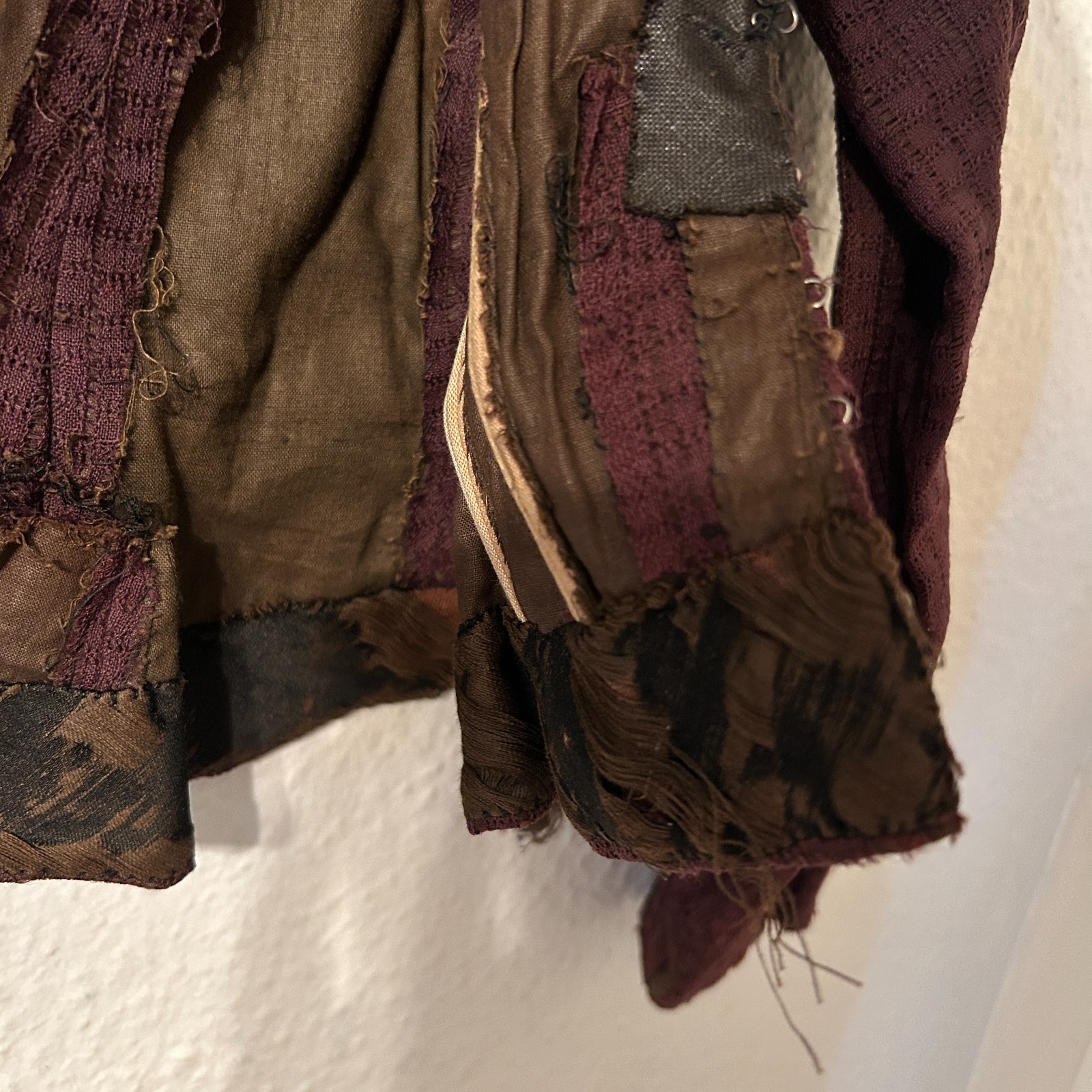 READ As is Victorian Womens S/M Dress Brown Lace Bodice & Skirt Study Repair
