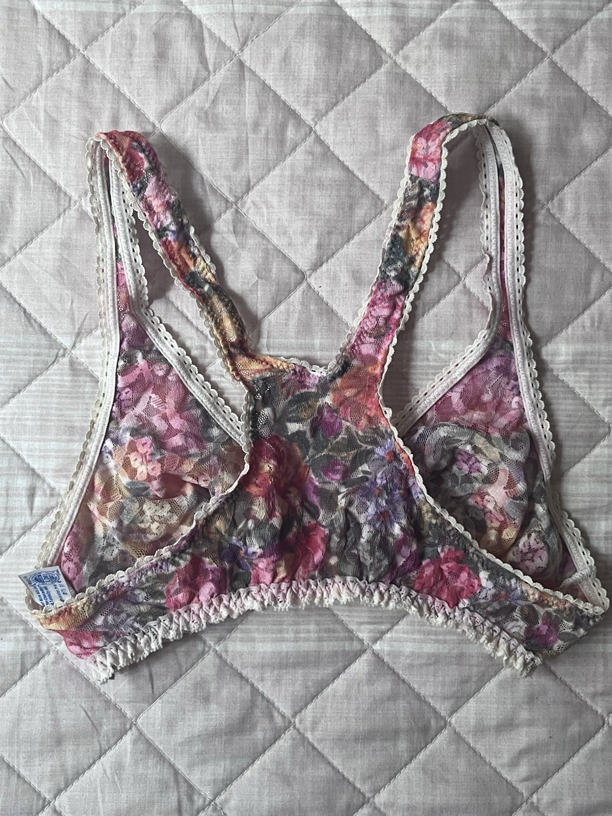 Union Made Maidenform Private Affair Vintage Floral Bralette Size 32/S