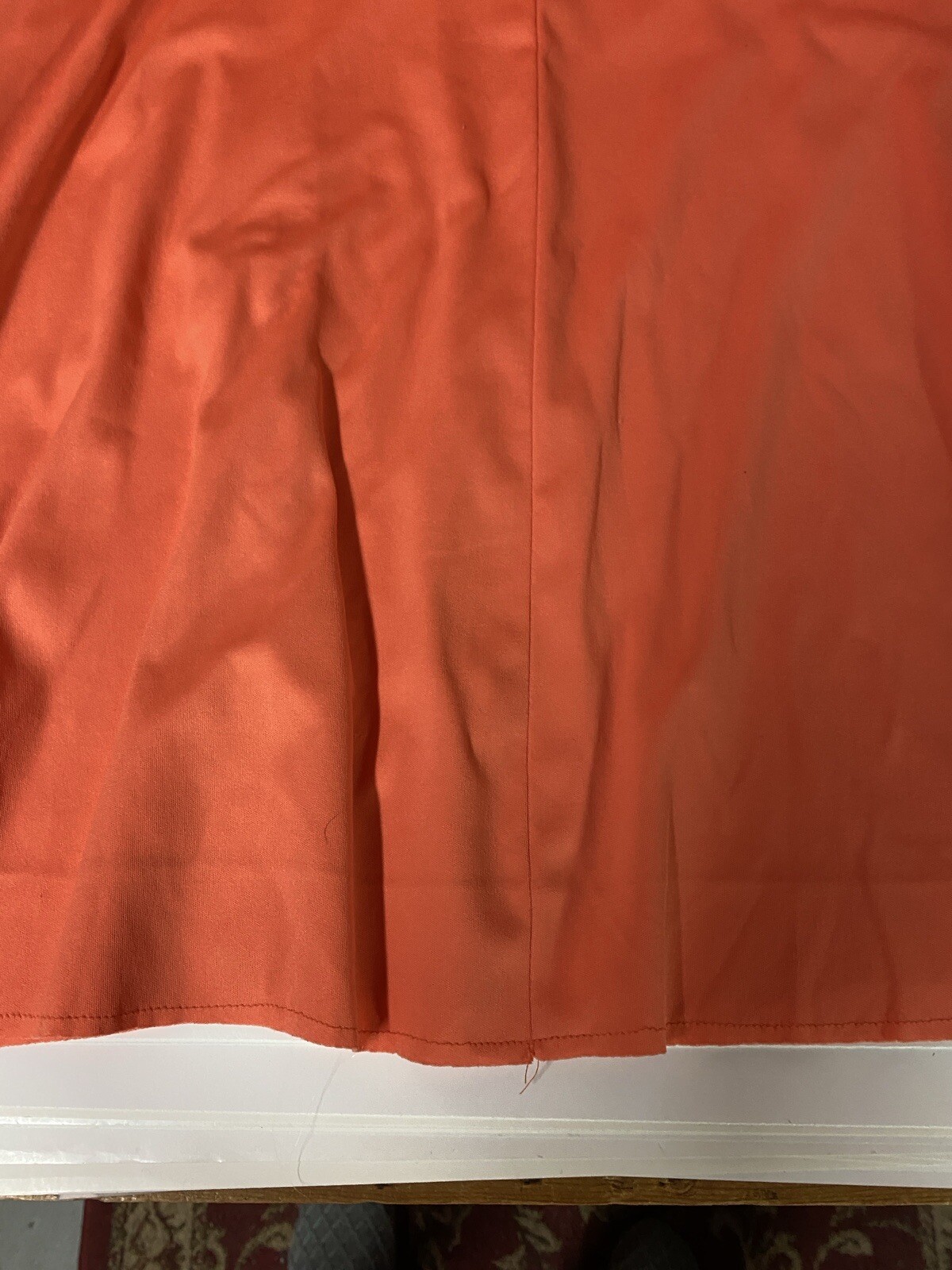 Anne Fogarty 1970s Orange Peek A Boo V-Neck Sleeveless Dress Size 12