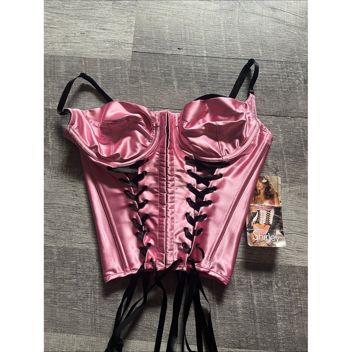 Shirley of Hollywood Vintage Pink Corset Top