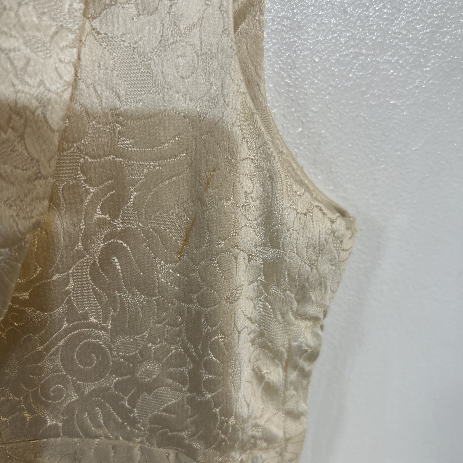 GORGEOUS Vintage Lined Handmade Silk Dress , Jacket /Cape & Shawl XS Ivory
