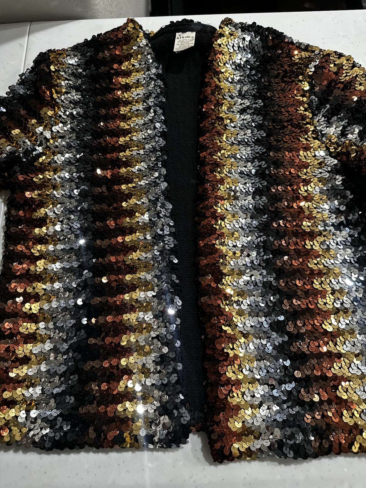 Day of the Unicorn Sequin Jacket Striped Disco 70s 80s Coachella Party Glam OS