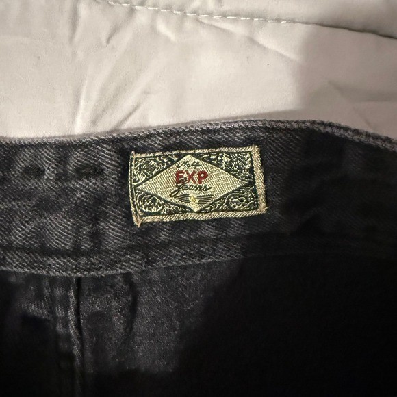 Vintage 90&rsquo;s Express EXP High Waisted black Denim Shorts USA Mom Jeans Sz 13/14
