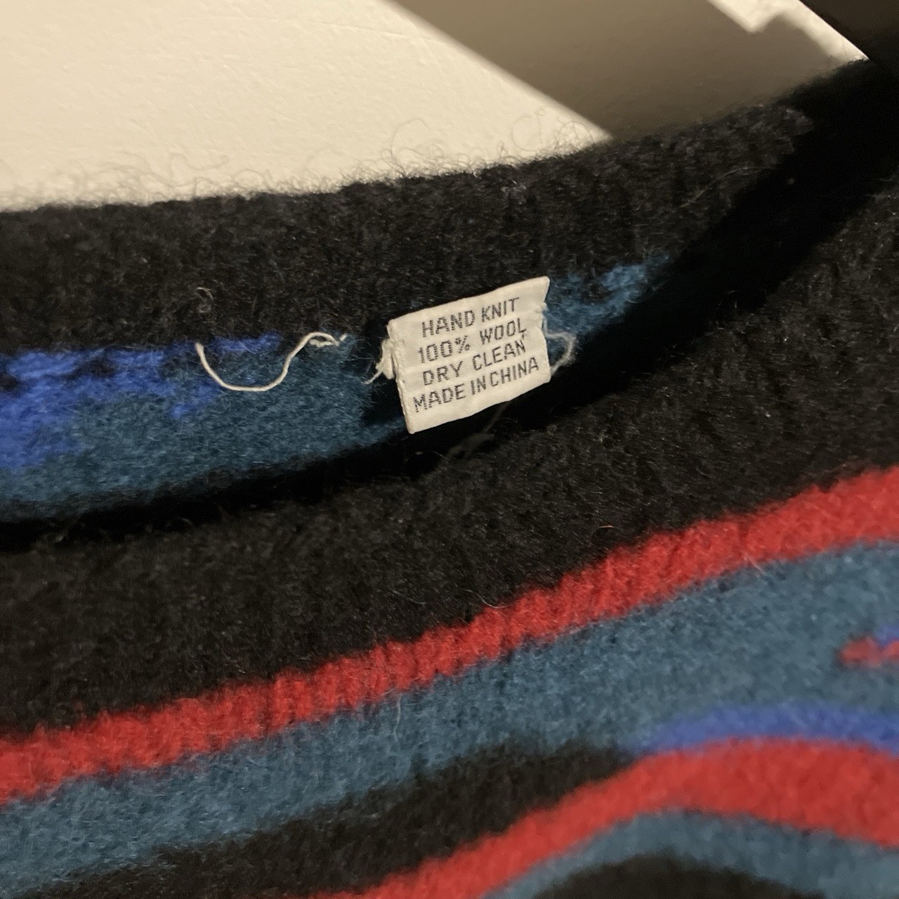 Vintage Women’s Woolen Color Block Pullover Sweater. Good Vintage Condition. Sm.
