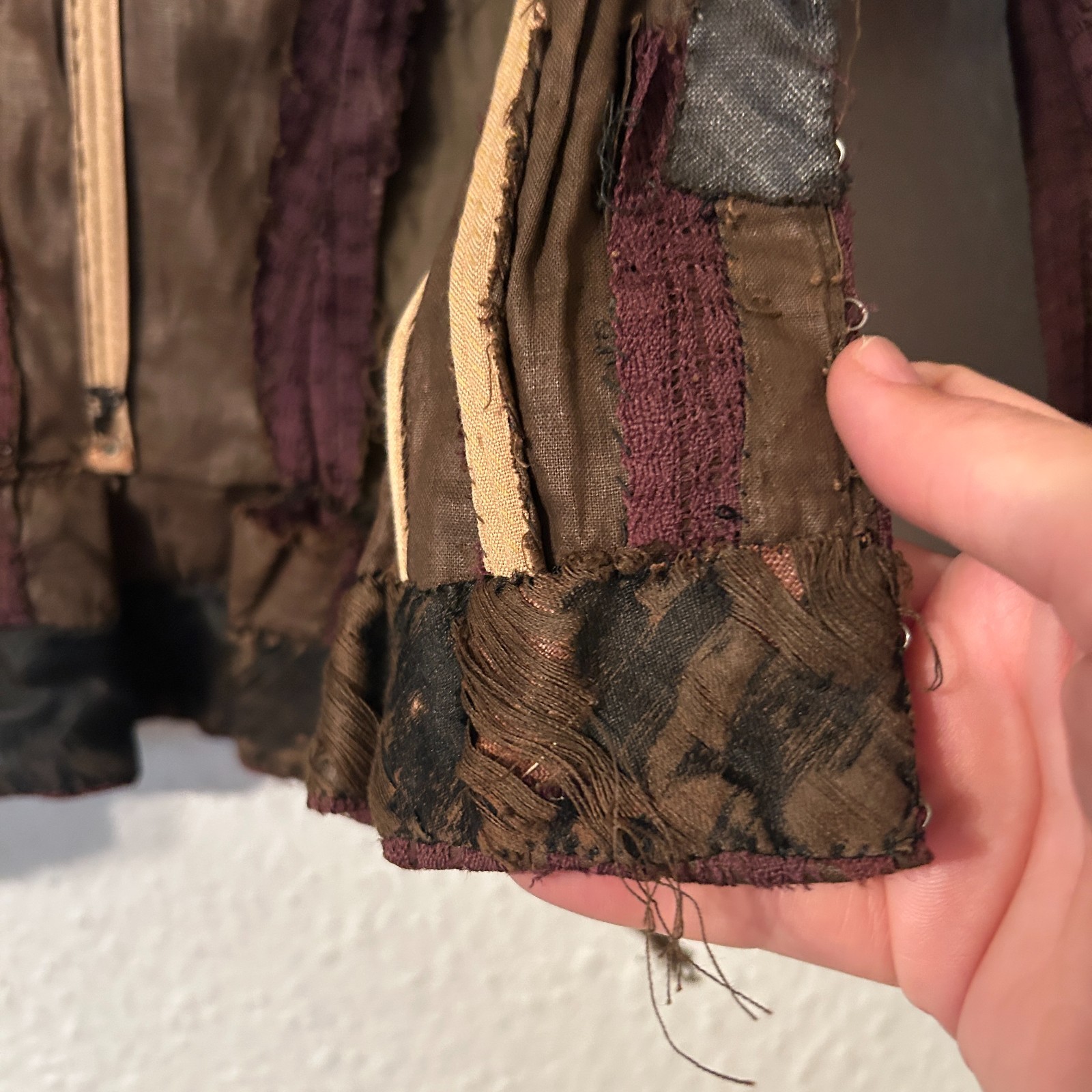 READ As is Victorian Womens S/M Dress Brown Lace Bodice & Skirt Study Repair