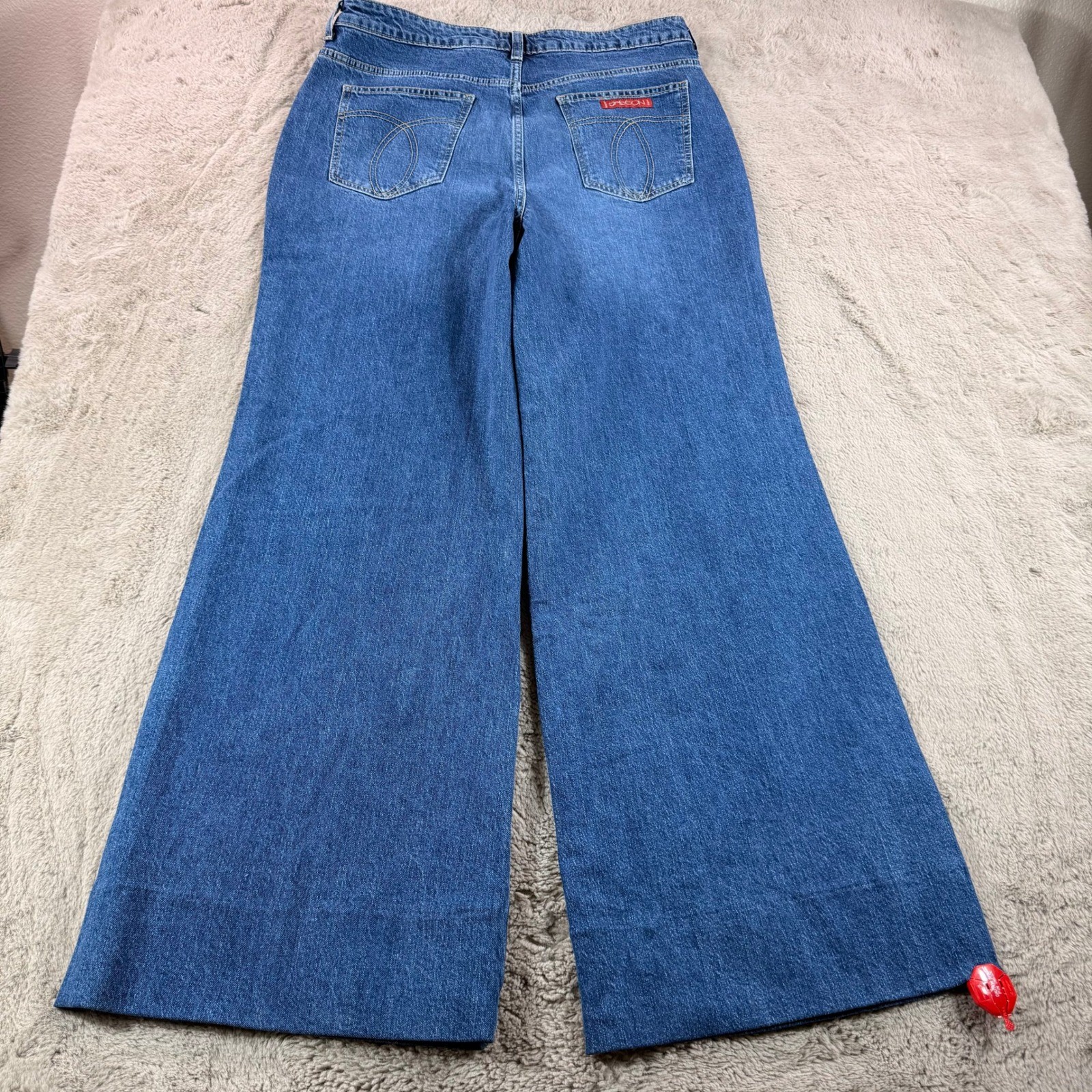 NWT Johnny Was Jaxon Lumiere Wide Leg Jeans Vintage Blue Pocket Size 33 $198