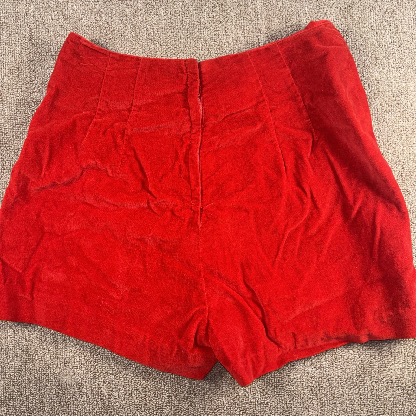 Vintage 70s/70s Women’s Velvet Shorts Hot Pants Talon Zipper 11.5×12 Retro Disco