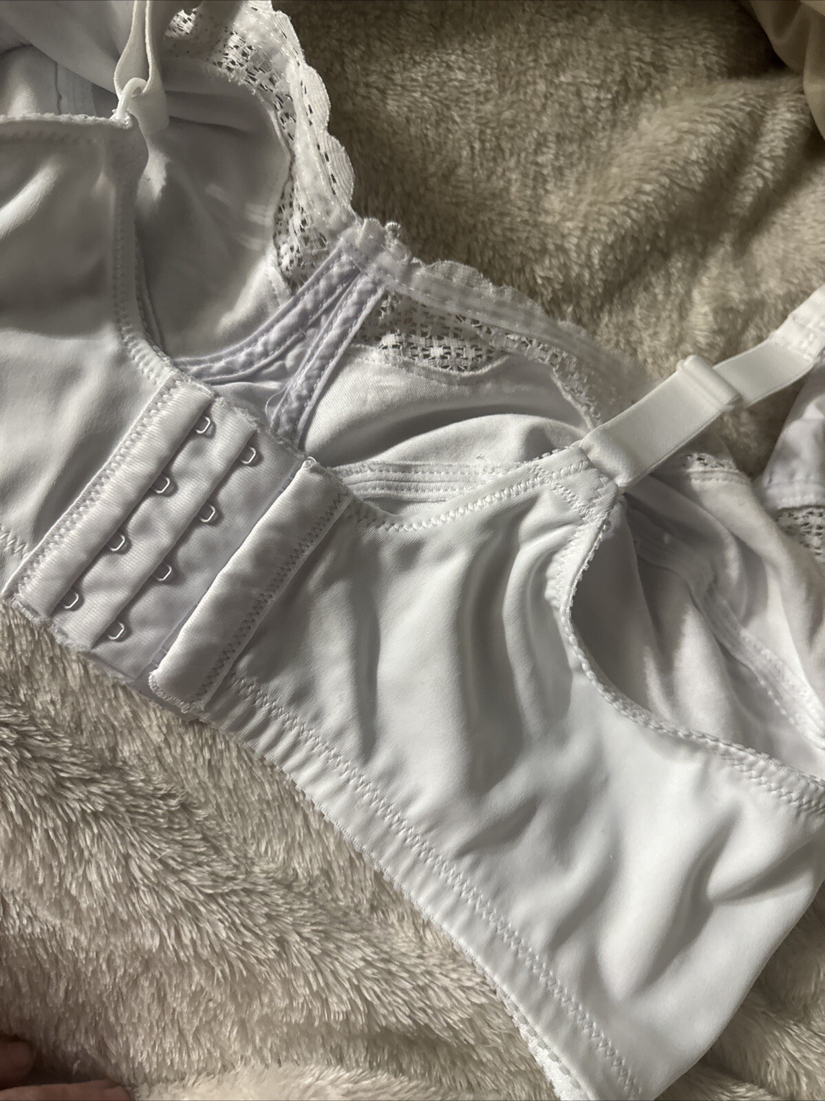 Vintage Exquisite Form Circle Bra 40DD White Lace Wireless Wire Free