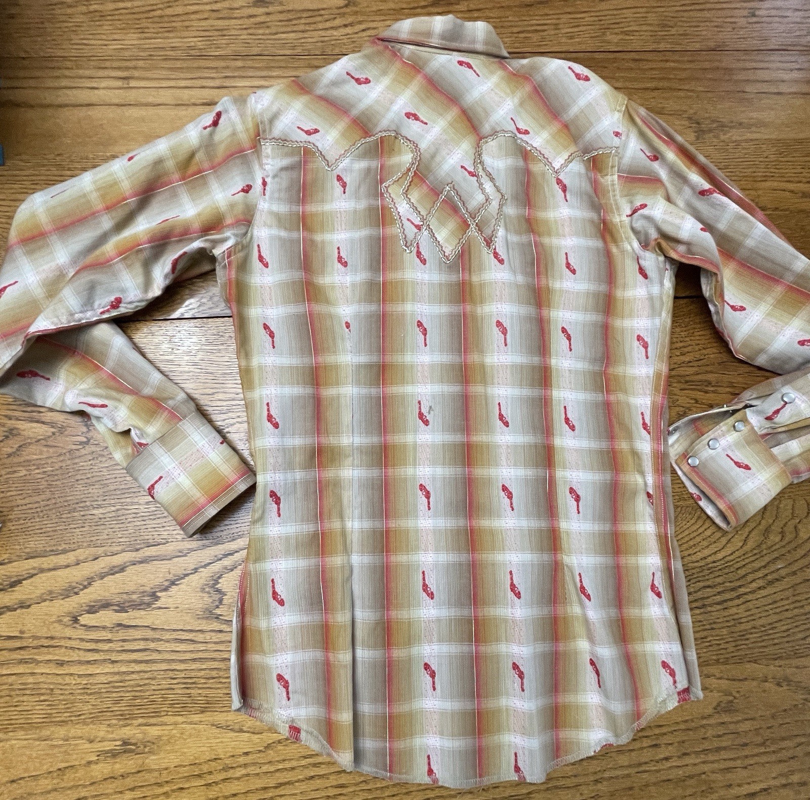 Vintage TEM TEX Western Pearl Snap Plaid Shirt Women Ladies 1960’s 70’s