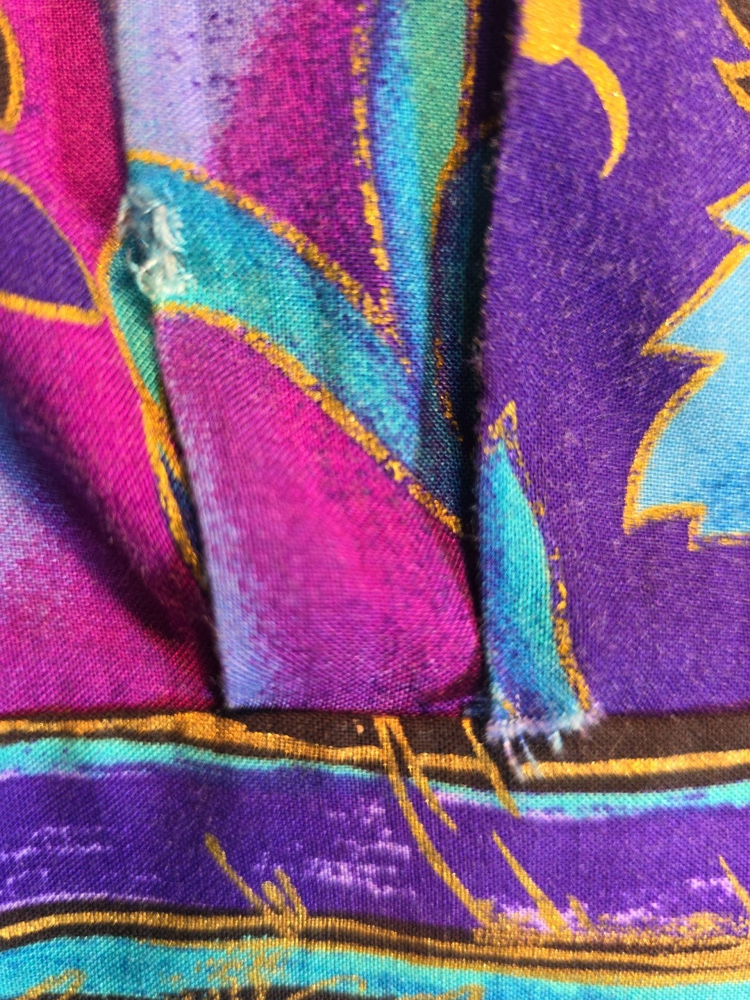 Vintage Positive Attitude Purple & Teal Floral Print Dress – Size 10