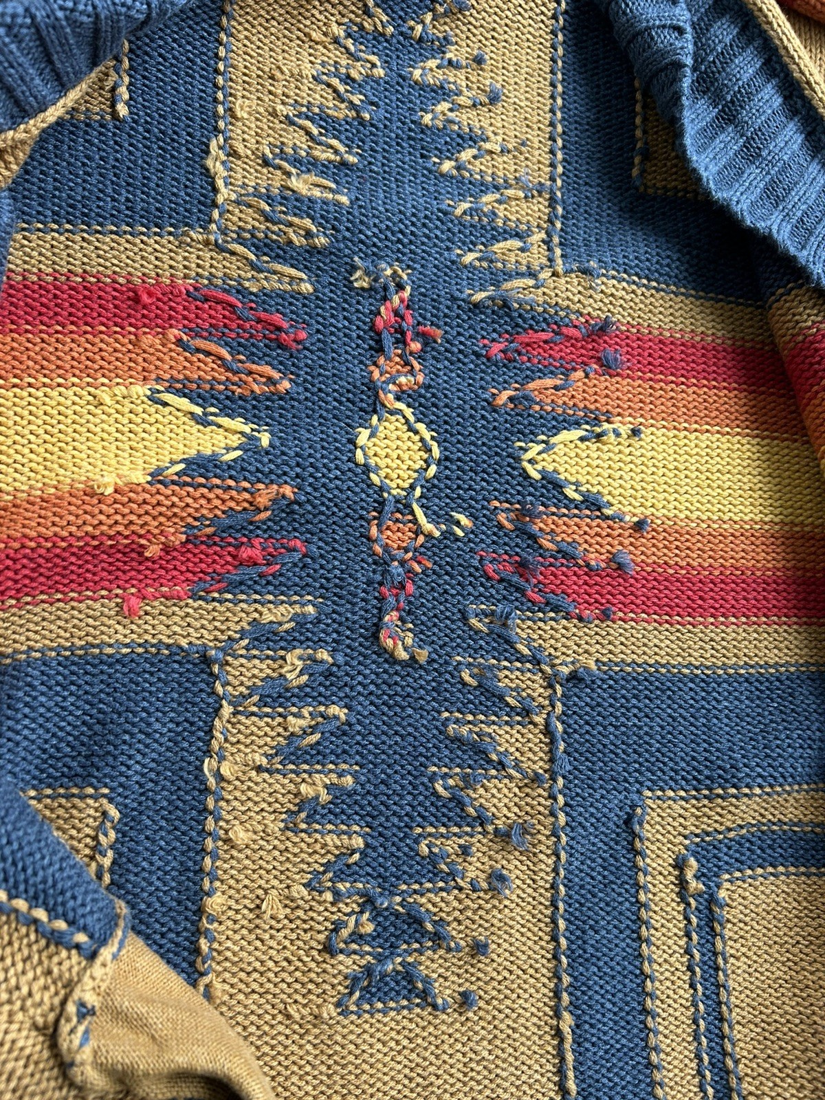 Pendleton Harding Open Long Cardigan Small Cotton Wool Exc Shape Southwest Aztec