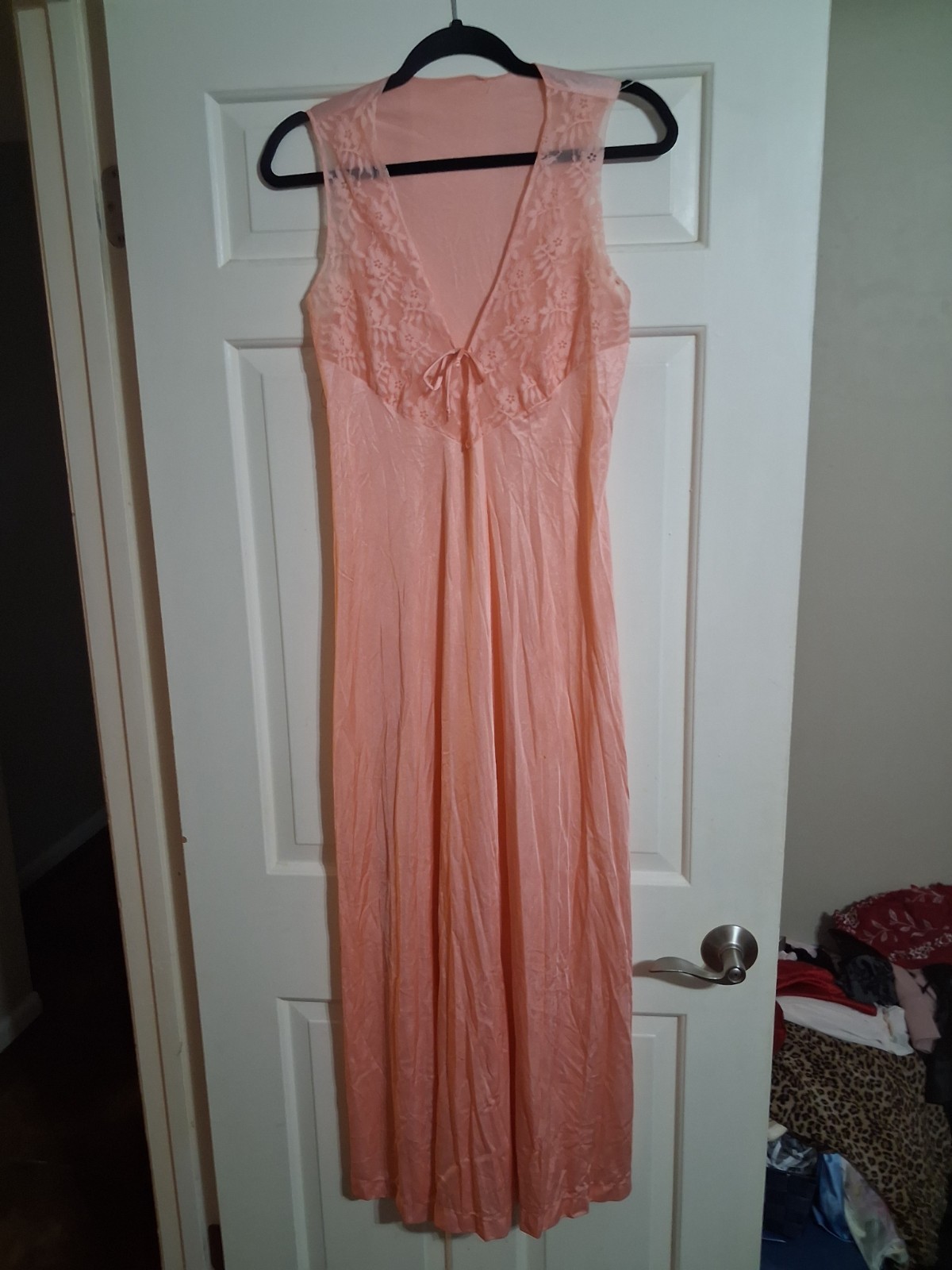 Apricot Feminine Vintage Nylon Babydoll Nightgown X Large
