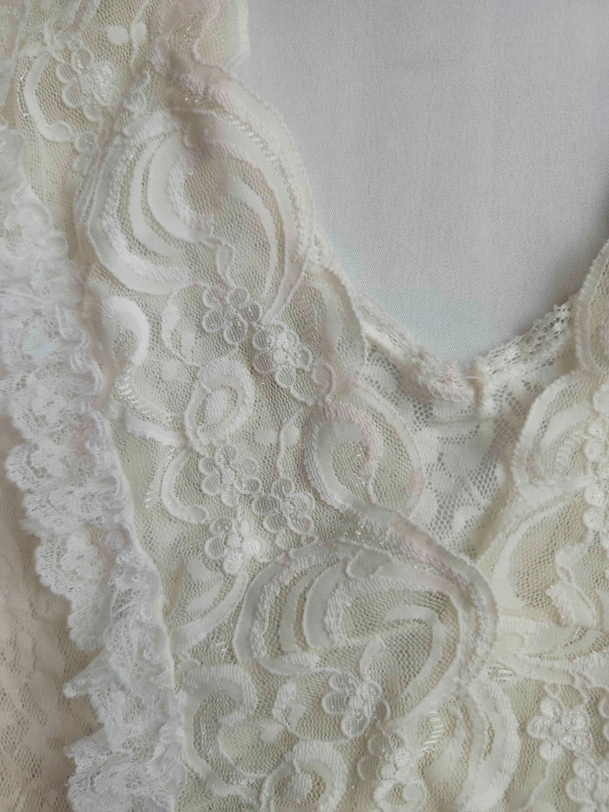 Vintage Sears Inner Most Lace Teddy Romper Womens Medium 12/14 White Satin Retro