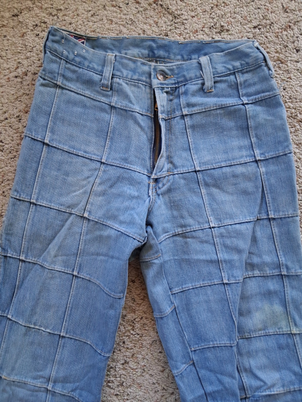 Vintage Brittania Sportswear Patchwork Bell Bottom Jeans Approx: 27×34 70&rsquo;s