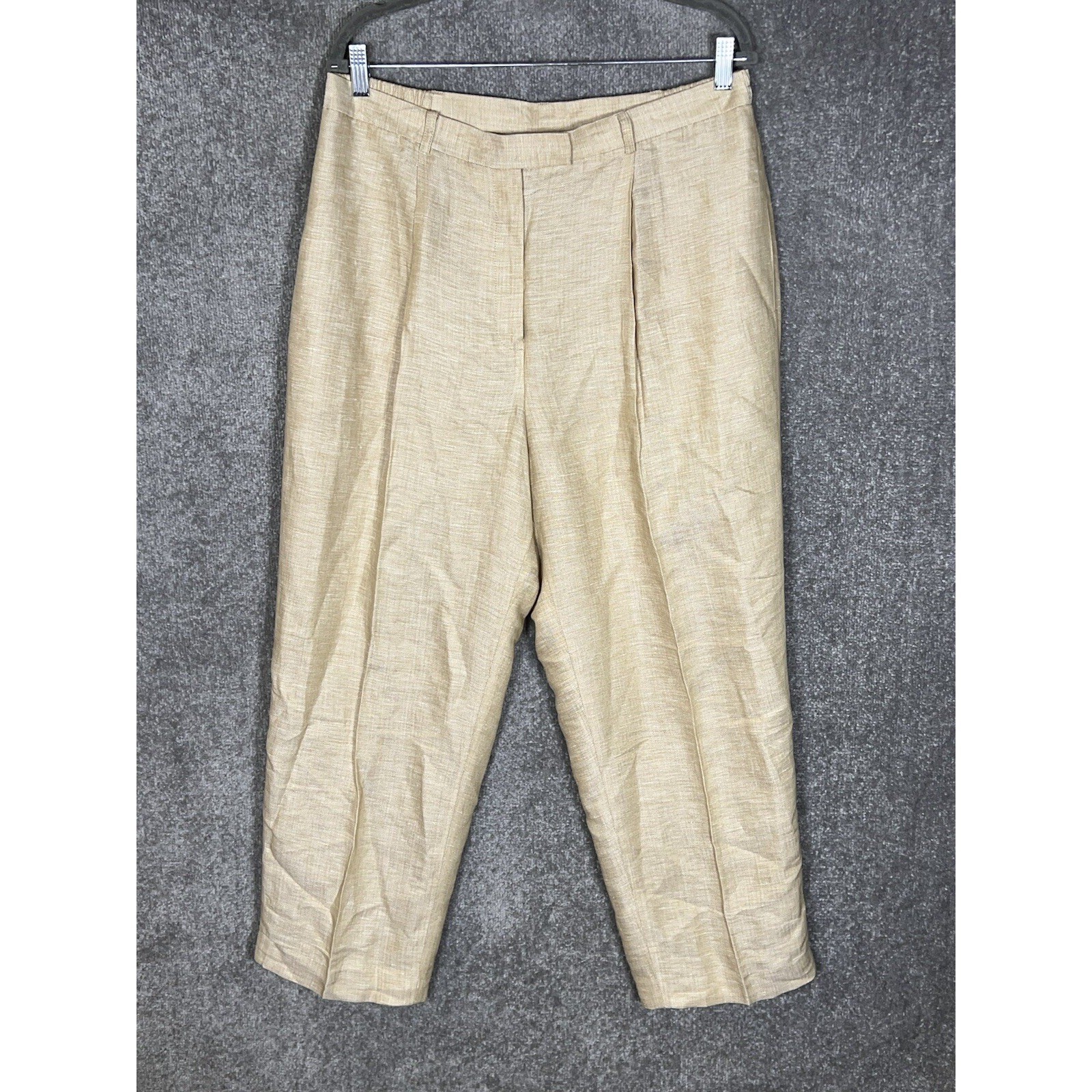 Vintage Rena Rowan Linen Blend Pleated Dress Pants Womens Size 16W Pockets Lined