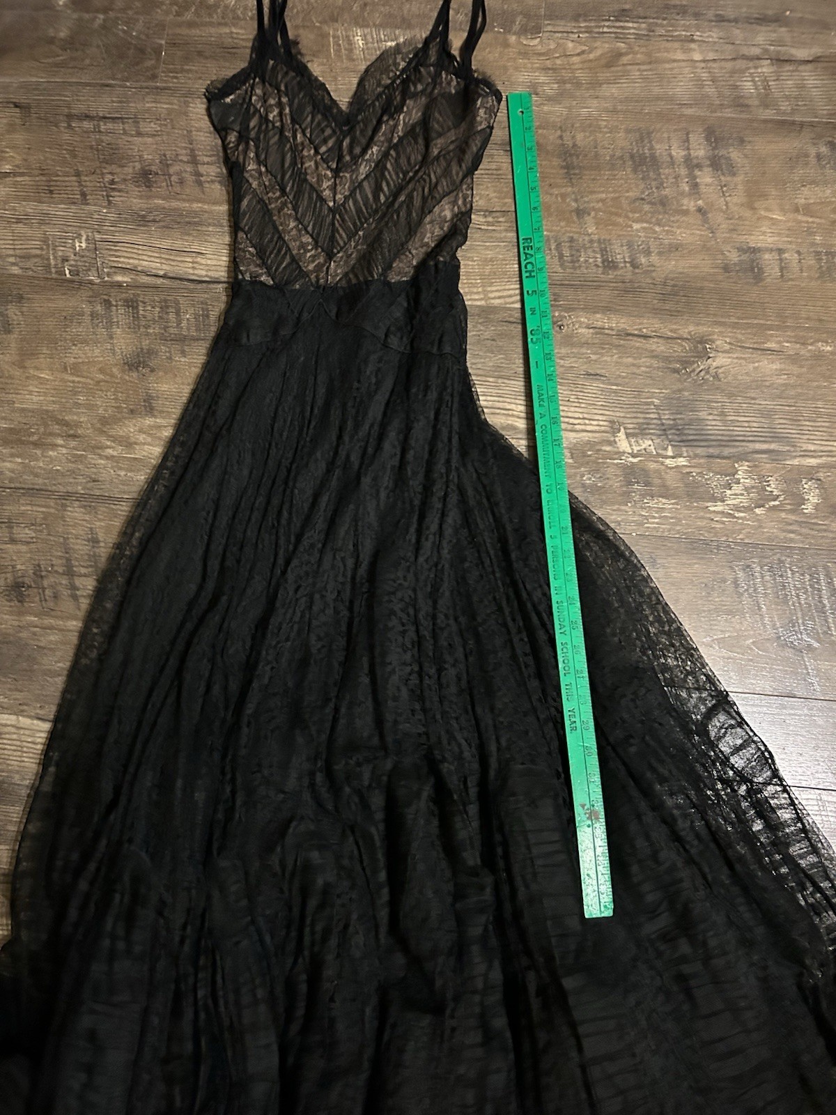 Vintage 1940’s Gown Women’s Black Lace Tutu Fit Flare Party Special Occasion