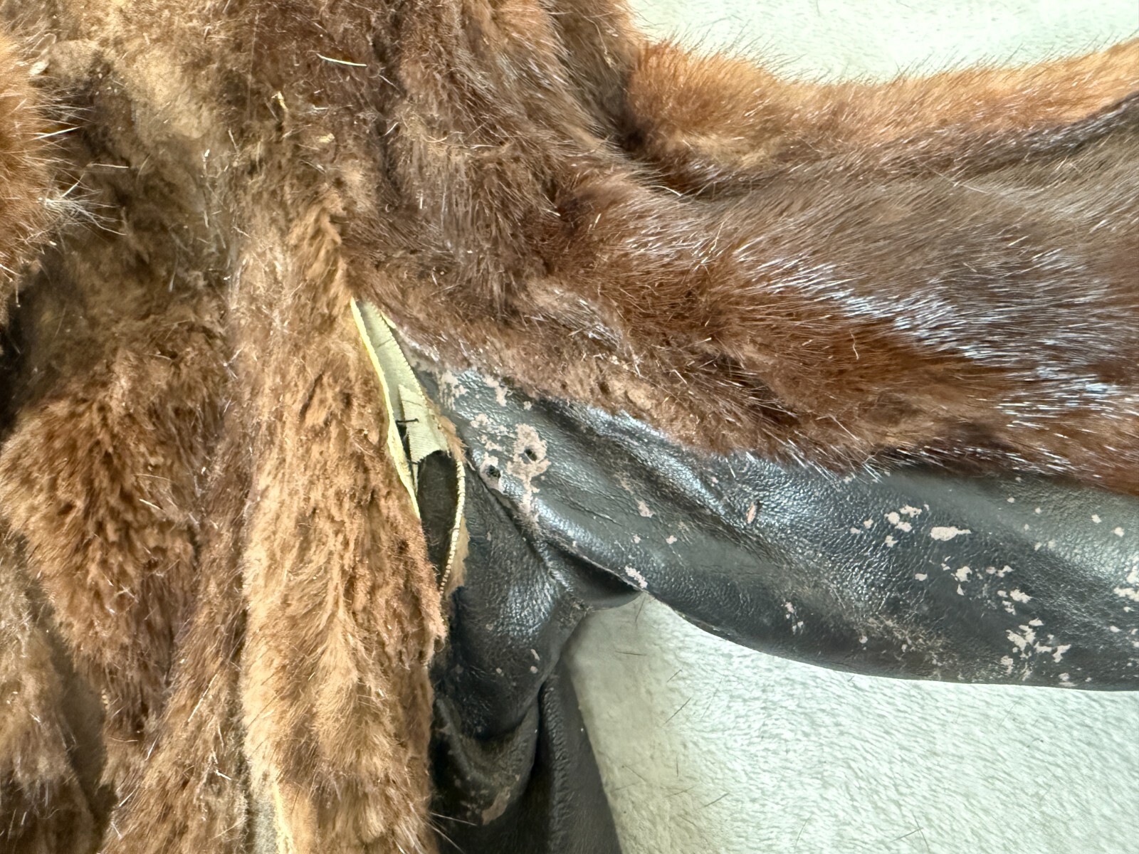 Vintage Arter Jonas BAKER FUR COM Genuine Mink Stole Dark Brown Fur Satin Lined