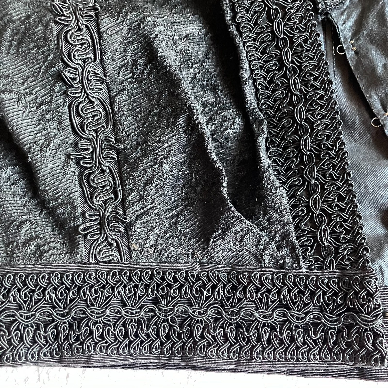 Antique Edwardian Black Wool Walking Suit XS/S