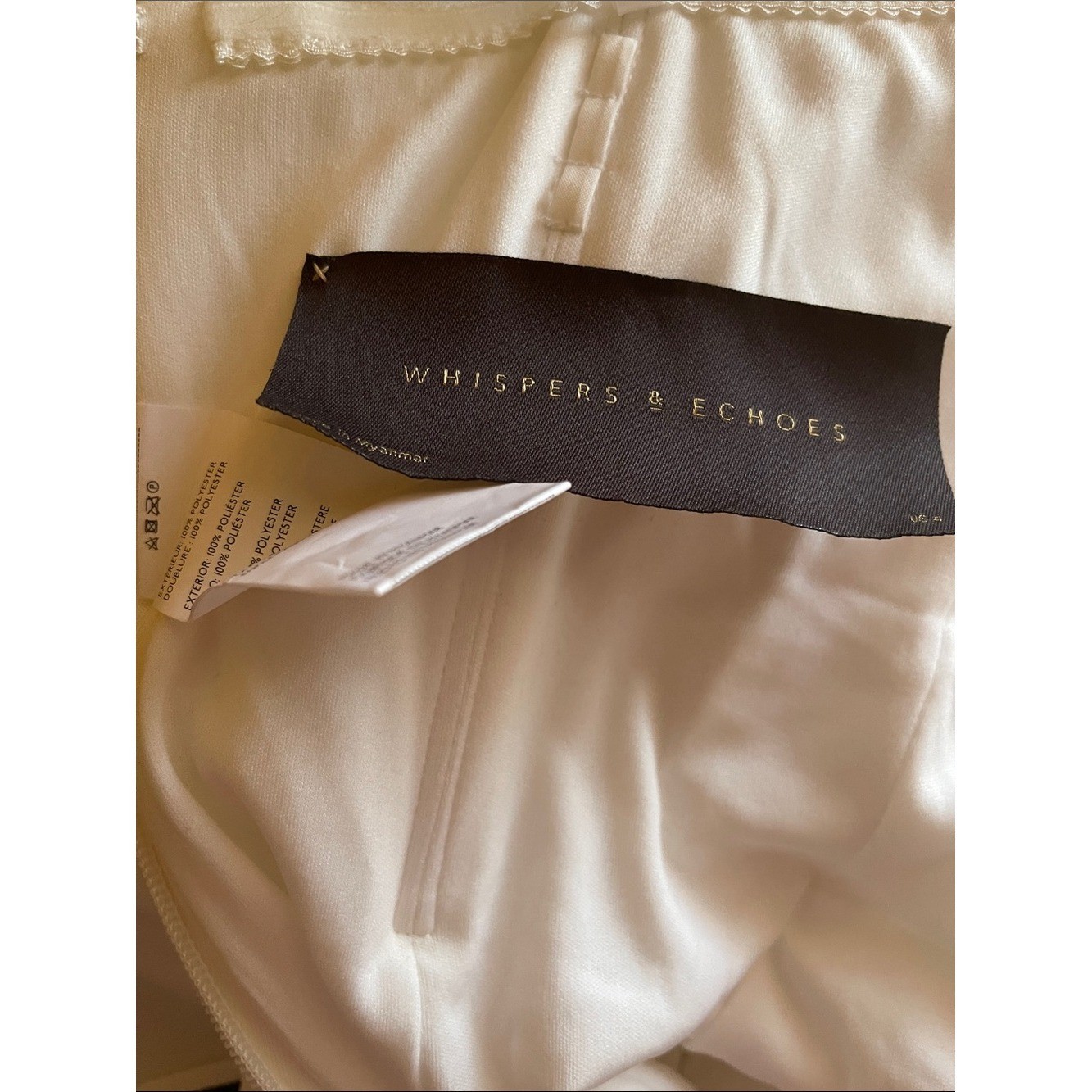 Whispers & Echoes White Strapless Wedding Dress Size 4