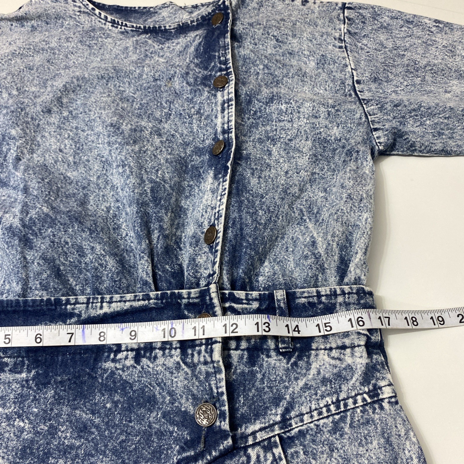 Vintage Landon West 1980s Blue Denim Shirt Dress 100% Cotton Size 7/8