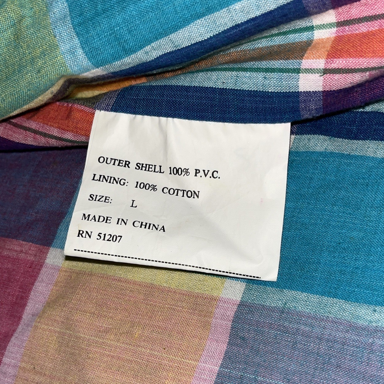 Vintage 90s Misty Harbor Any Time Jacket Rain Coat w/hood Turquoise Plaid Large