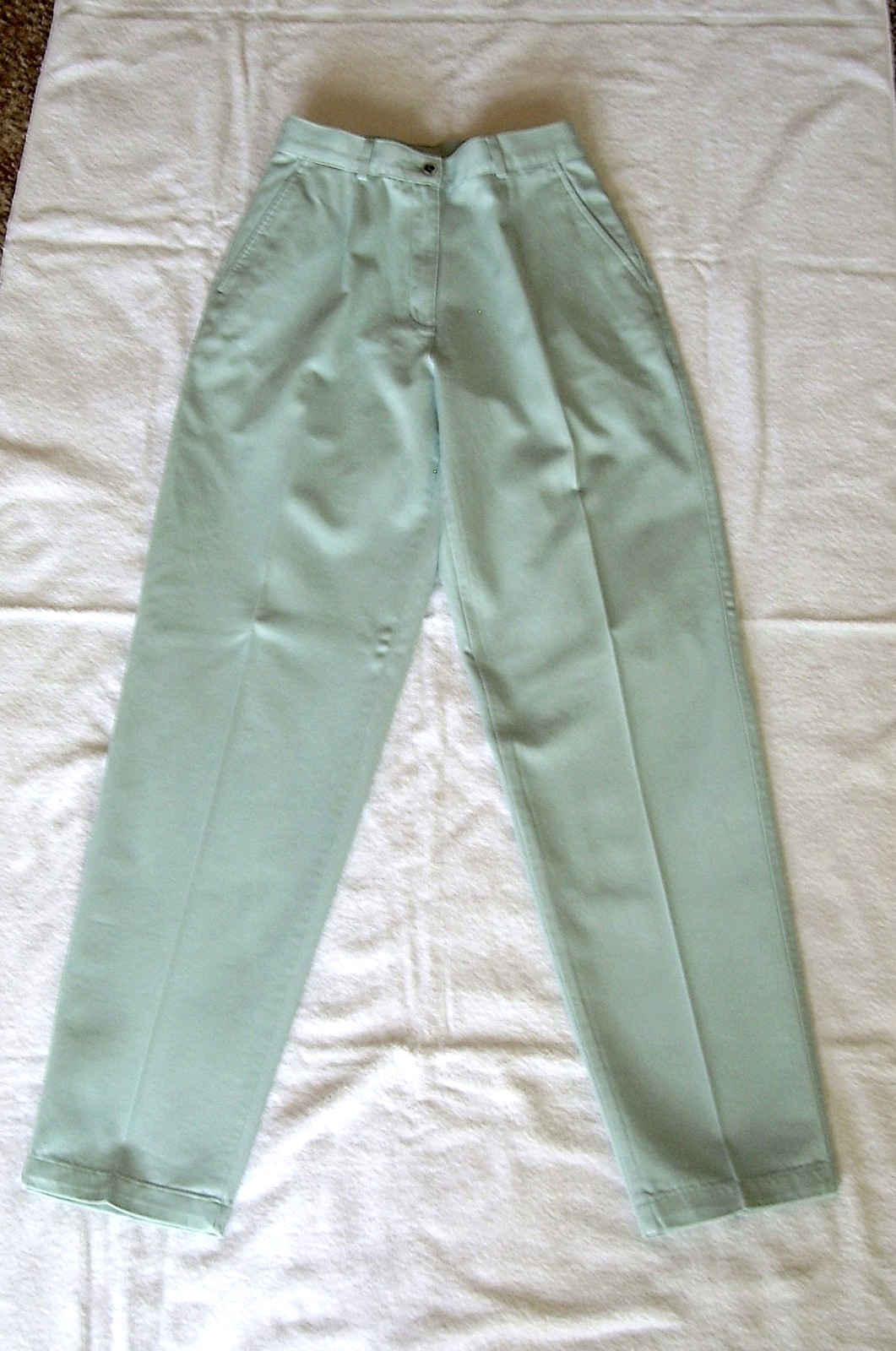 Y2K L.L. BEAN AQUA/SEAGLASS BLUE FLAT FRONT 100% COTTON CHINO PANTS~SZ 4 MT~NWT