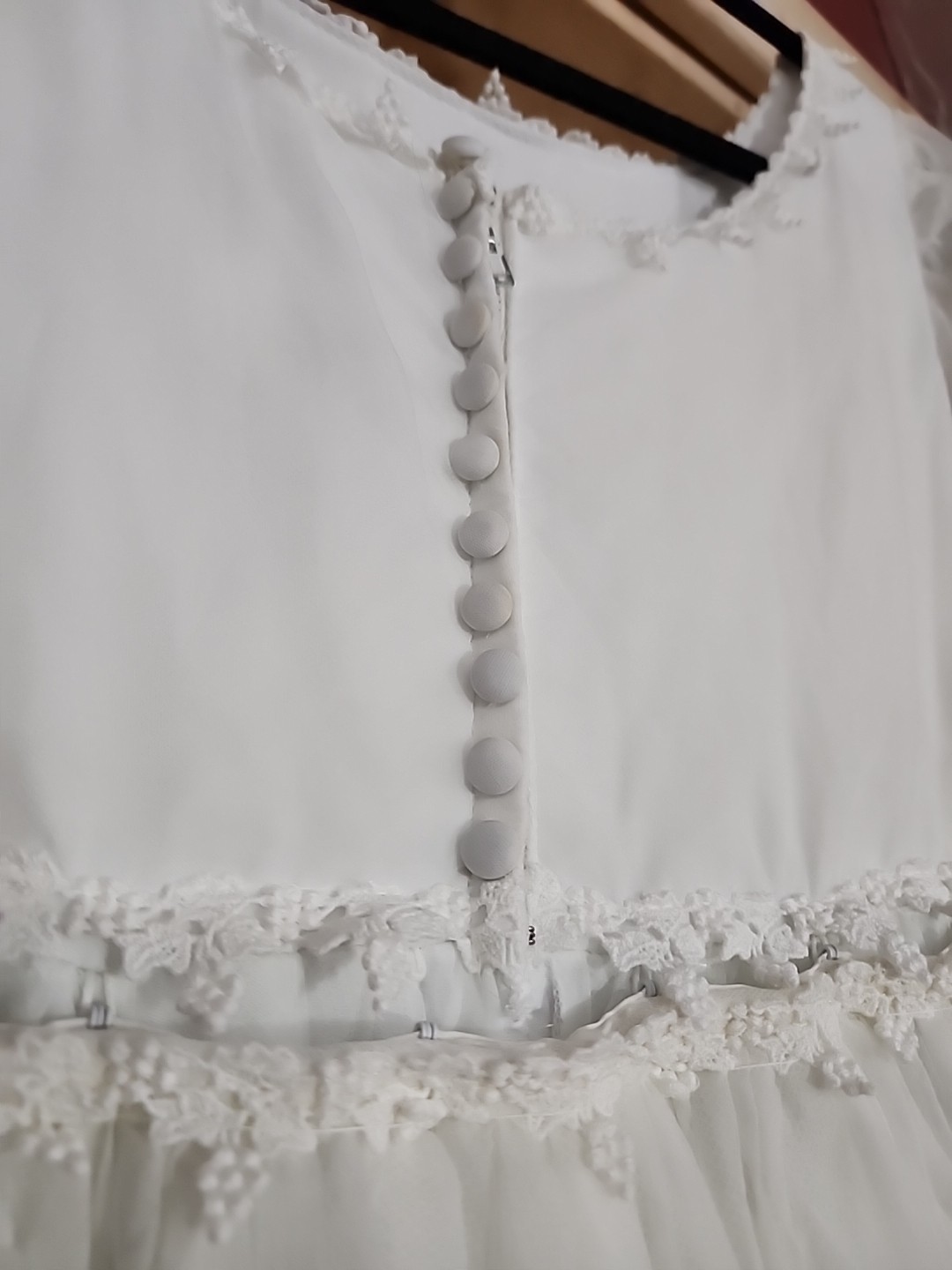 VTG ALFRED ANGELO ORIGINAL White Empire Waist Wedding Dress With DetachableTrain